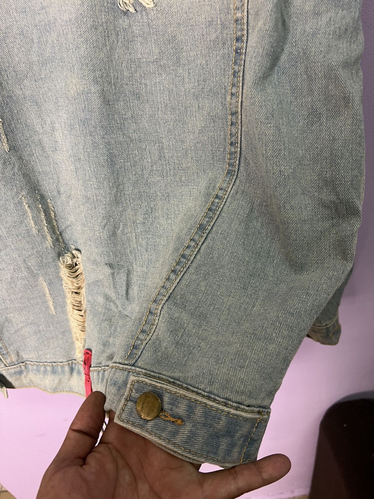 Other 🔥Limited Edition Side Stripe Distressed Denim Jacket Size US L / EU 52-54 / 3 - 15 Thumbnail