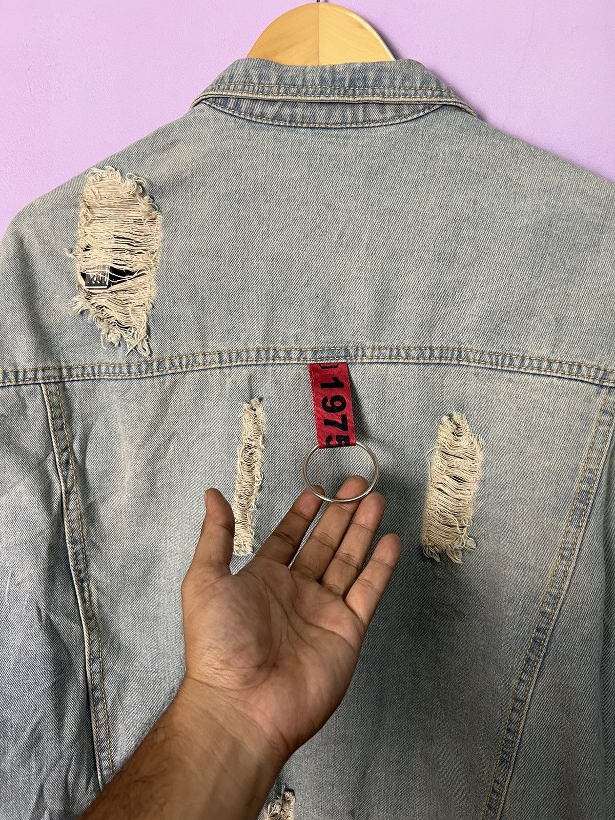 Other 🔥Limited Edition Side Stripe Distressed Denim Jacket Size US L / EU 52-54 / 3 - 12 Thumbnail
