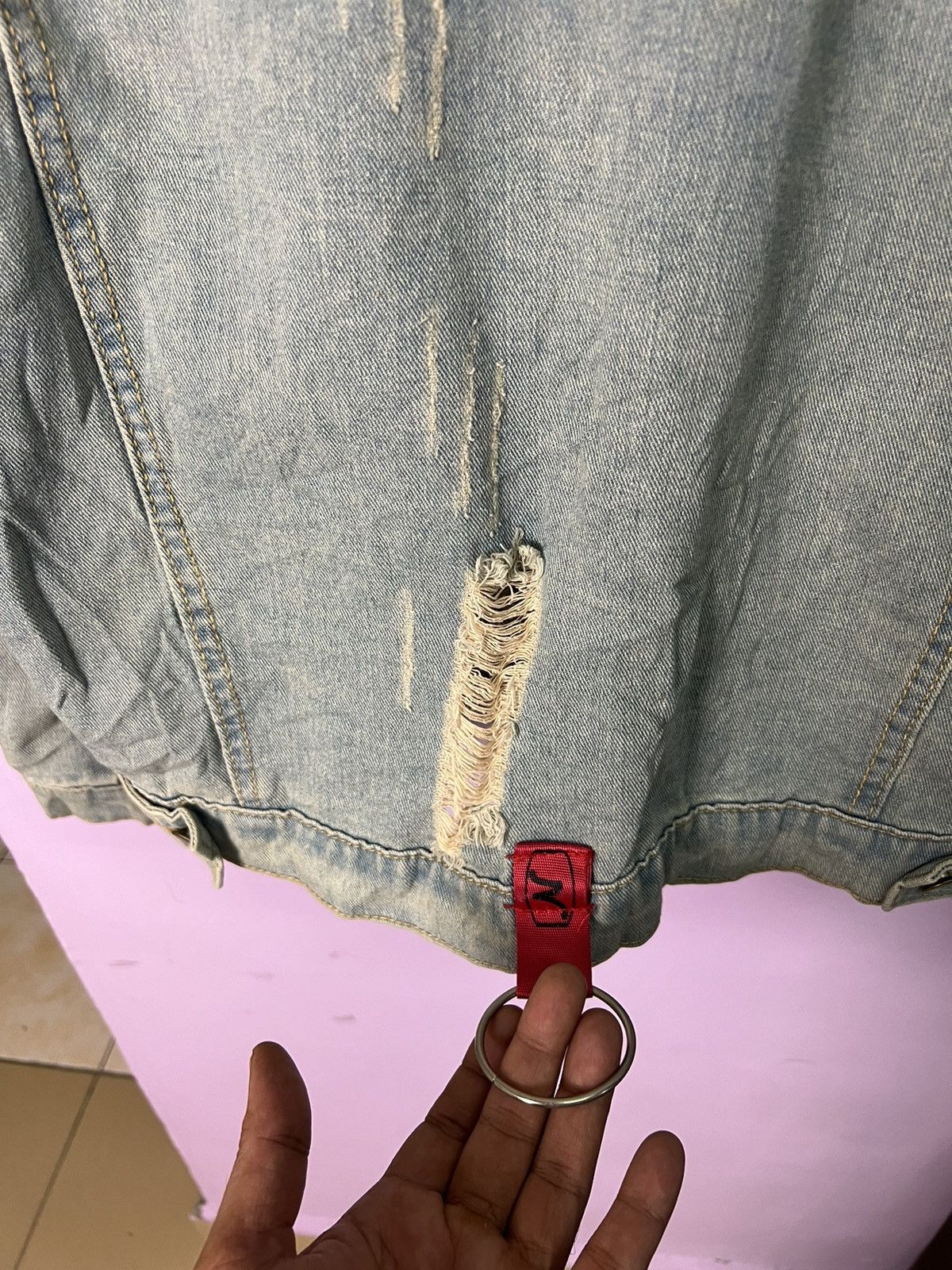 Other 🔥Limited Edition Side Stripe Distressed Denim Jacket Size US L / EU 52-54 / 3 - 13 Thumbnail