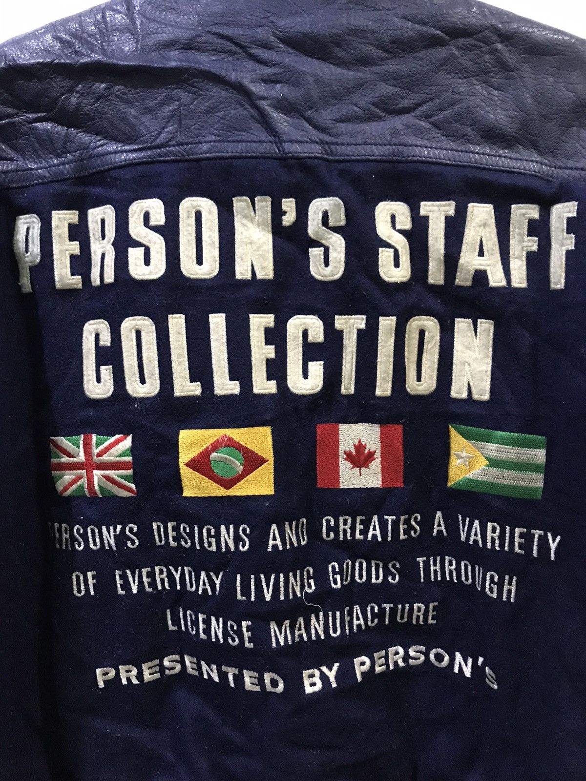 PERSON'S PERSONS Vintage Leather Sleeve Flag Spell Out Vrsity Jacket Size US S / EU 44-46 / 1 - 2 Thumbnail