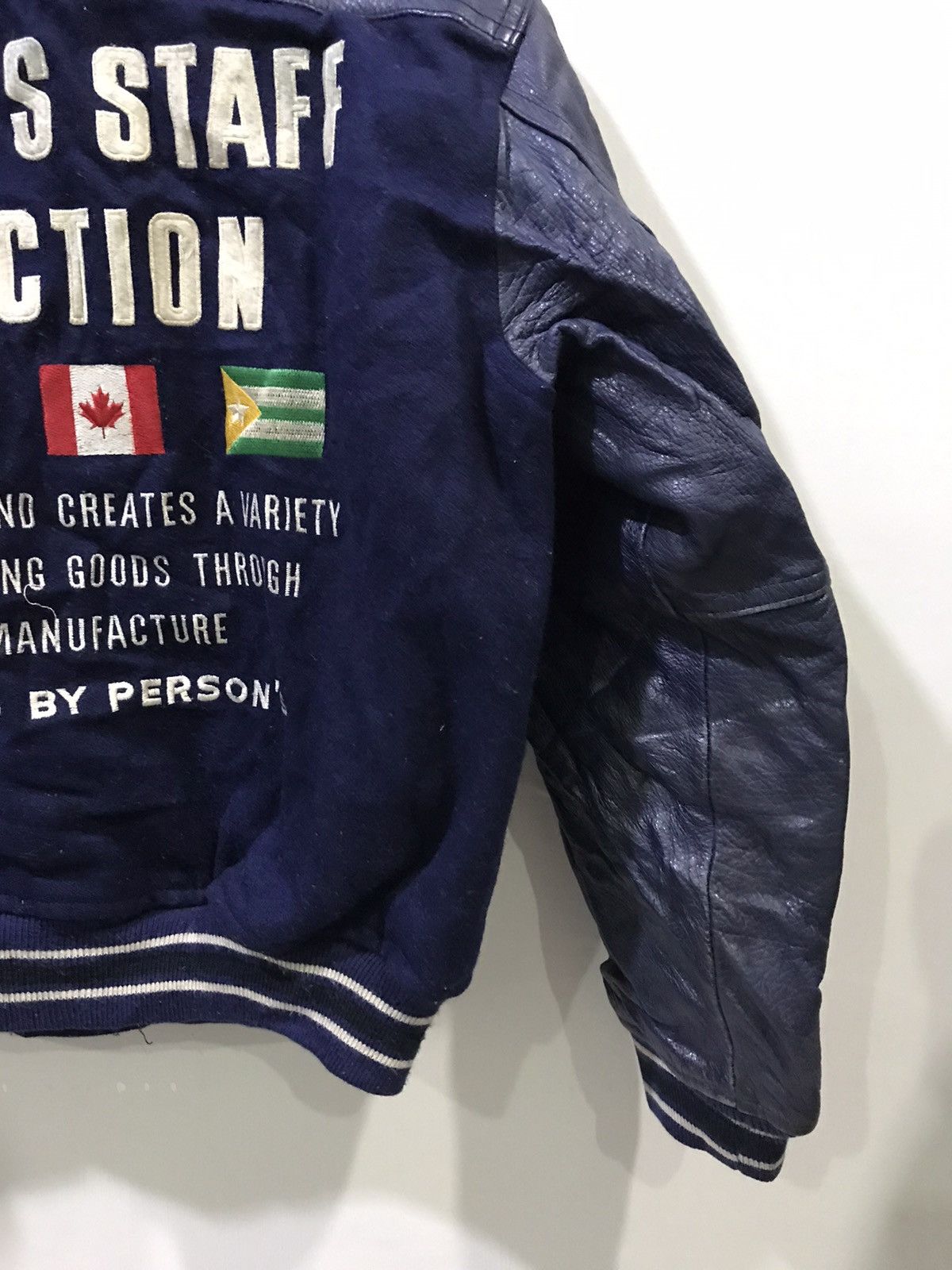 PERSON'S PERSONS Vintage Leather Sleeve Flag Spell Out Vrsity Jacket Size US S / EU 44-46 / 1 - 10 Thumbnail