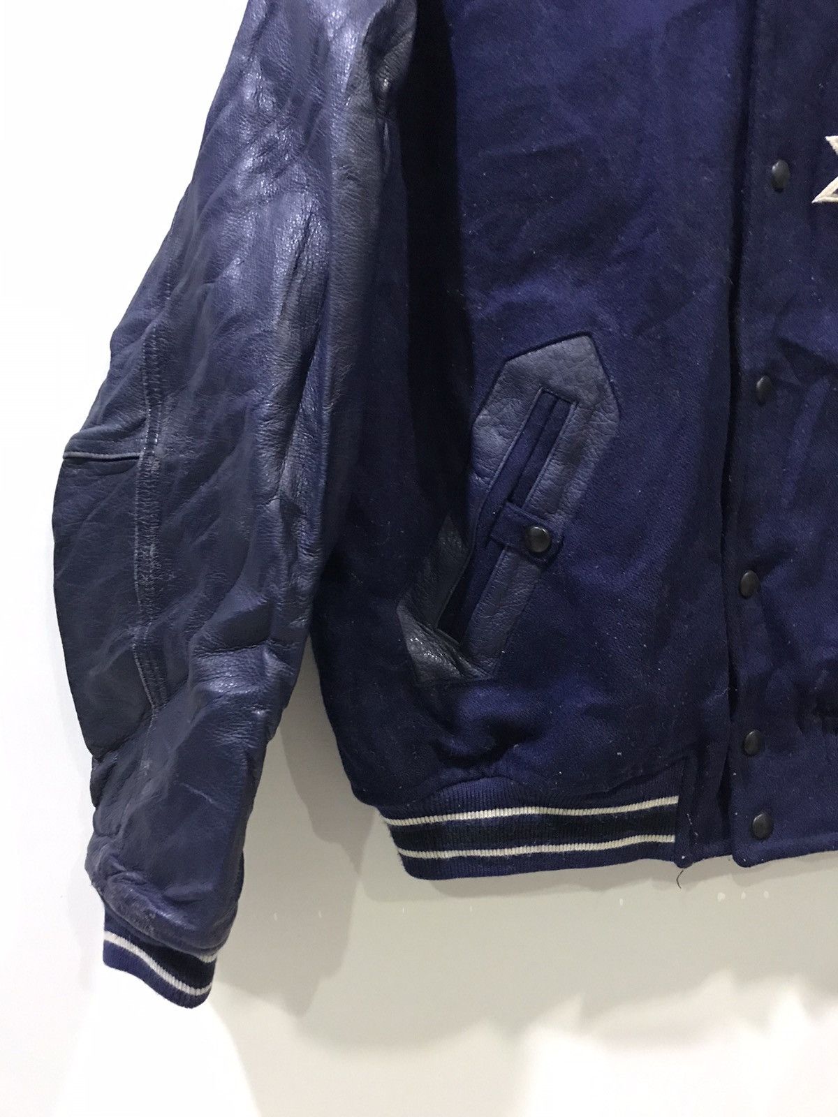 PERSON'S PERSONS Vintage Leather Sleeve Flag Spell Out Vrsity Jacket Size US S / EU 44-46 / 1 - 8 Thumbnail