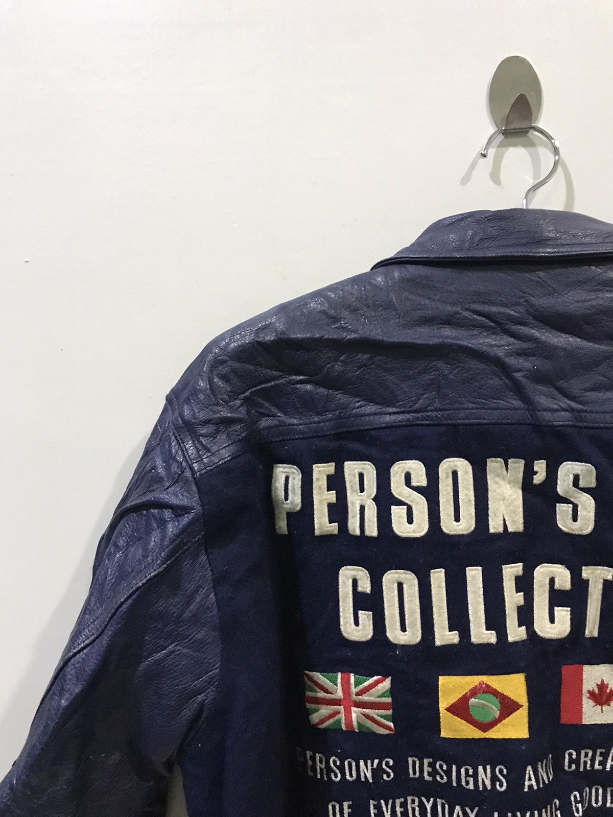 PERSON'S PERSONS Vintage Leather Sleeve Flag Spell Out Vrsity Jacket Size US S / EU 44-46 / 1 - 11 Thumbnail