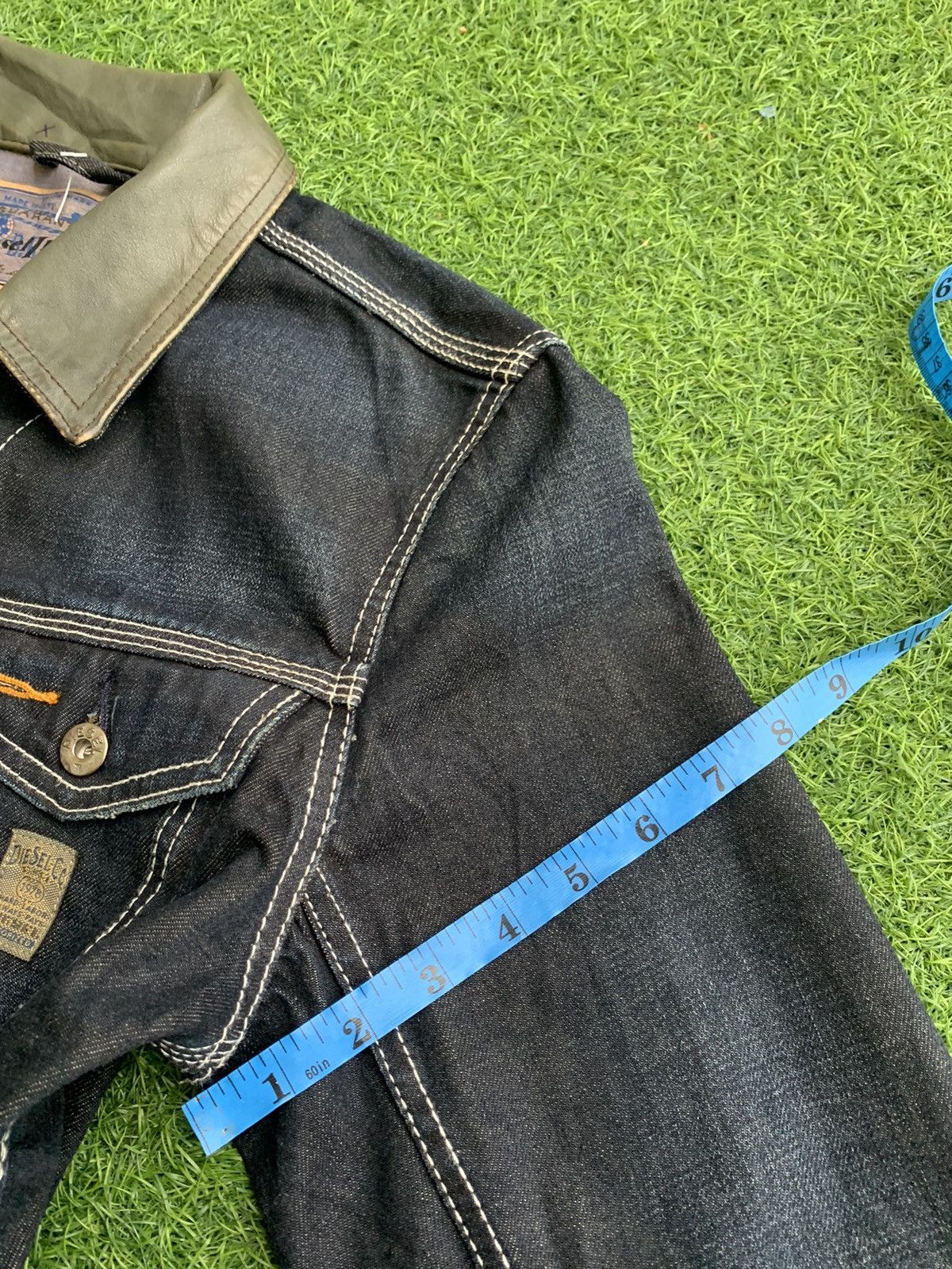 Diesel Vintage Diesel Black Denim Extra Leather Colar Jacket Size US L / EU 52-54 / 3 - 18 Thumbnail