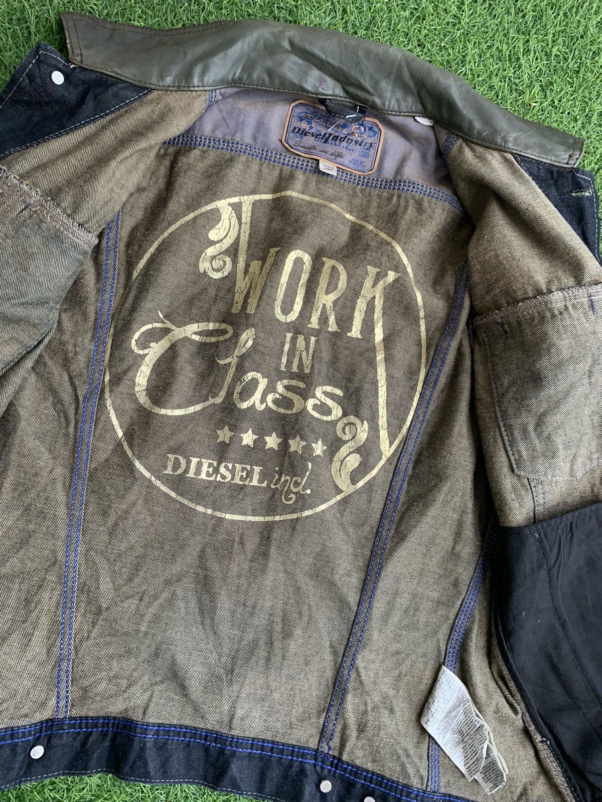 Diesel Vintage Diesel Black Denim Extra Leather Colar Jacket Size US L / EU 52-54 / 3 - 12 Thumbnail