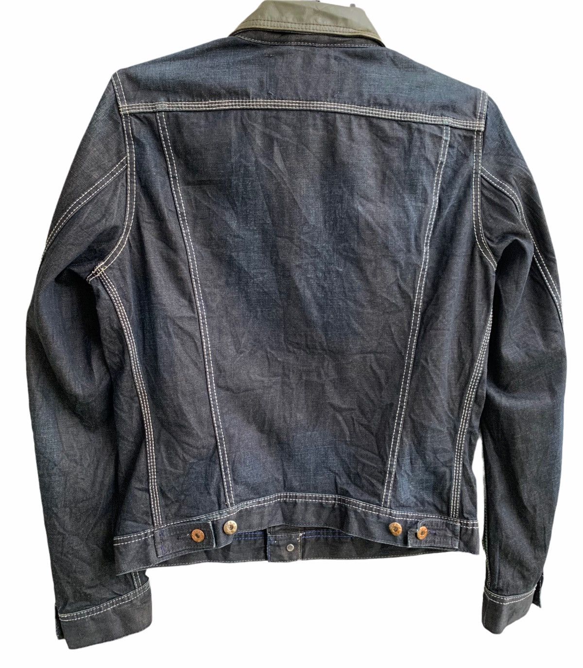 Diesel Vintage Diesel Black Denim Extra Leather Colar Jacket Size US L / EU 52-54 / 3 - 3 Thumbnail