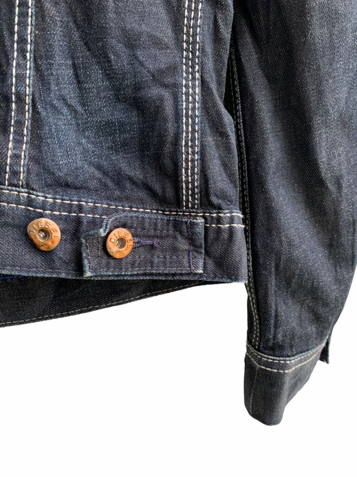 Diesel Vintage Diesel Black Denim Extra Leather Colar Jacket Size US L / EU 52-54 / 3 - 10 Thumbnail
