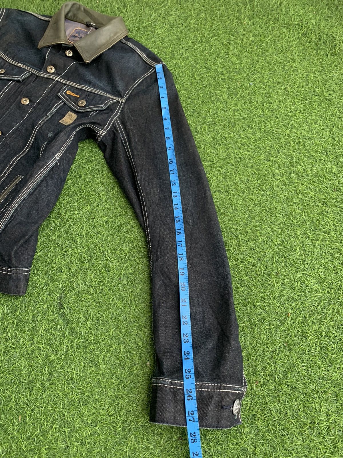 Diesel Vintage Diesel Black Denim Extra Leather Colar Jacket Size US L / EU 52-54 / 3 - 17 Thumbnail