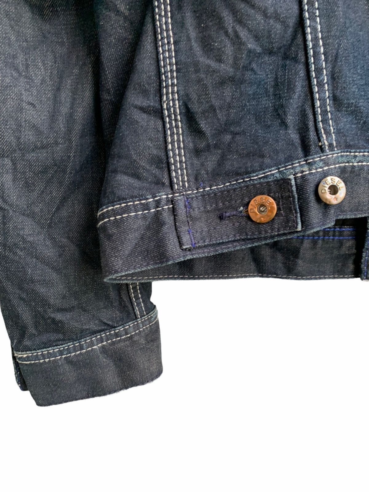 Diesel Vintage Diesel Black Denim Extra Leather Colar Jacket Size US L / EU 52-54 / 3 - 9 Thumbnail