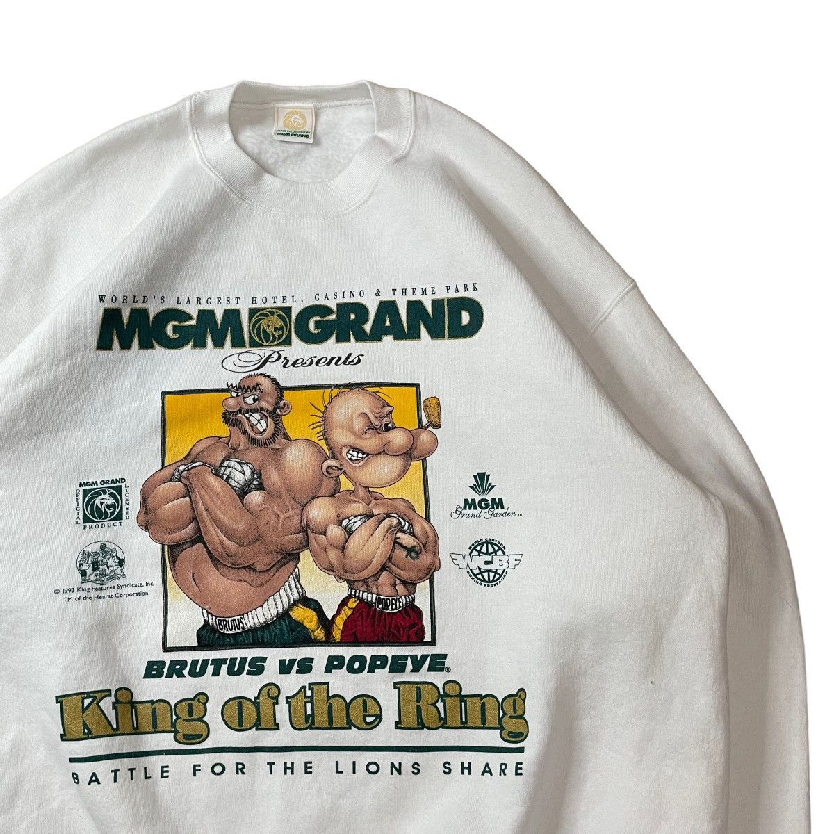 Disney Vintage Popeye MGM Grand Boxing Parody Cartoon Sweatshirt Size US XL / EU 56 / 4 - 3 Thumbnail