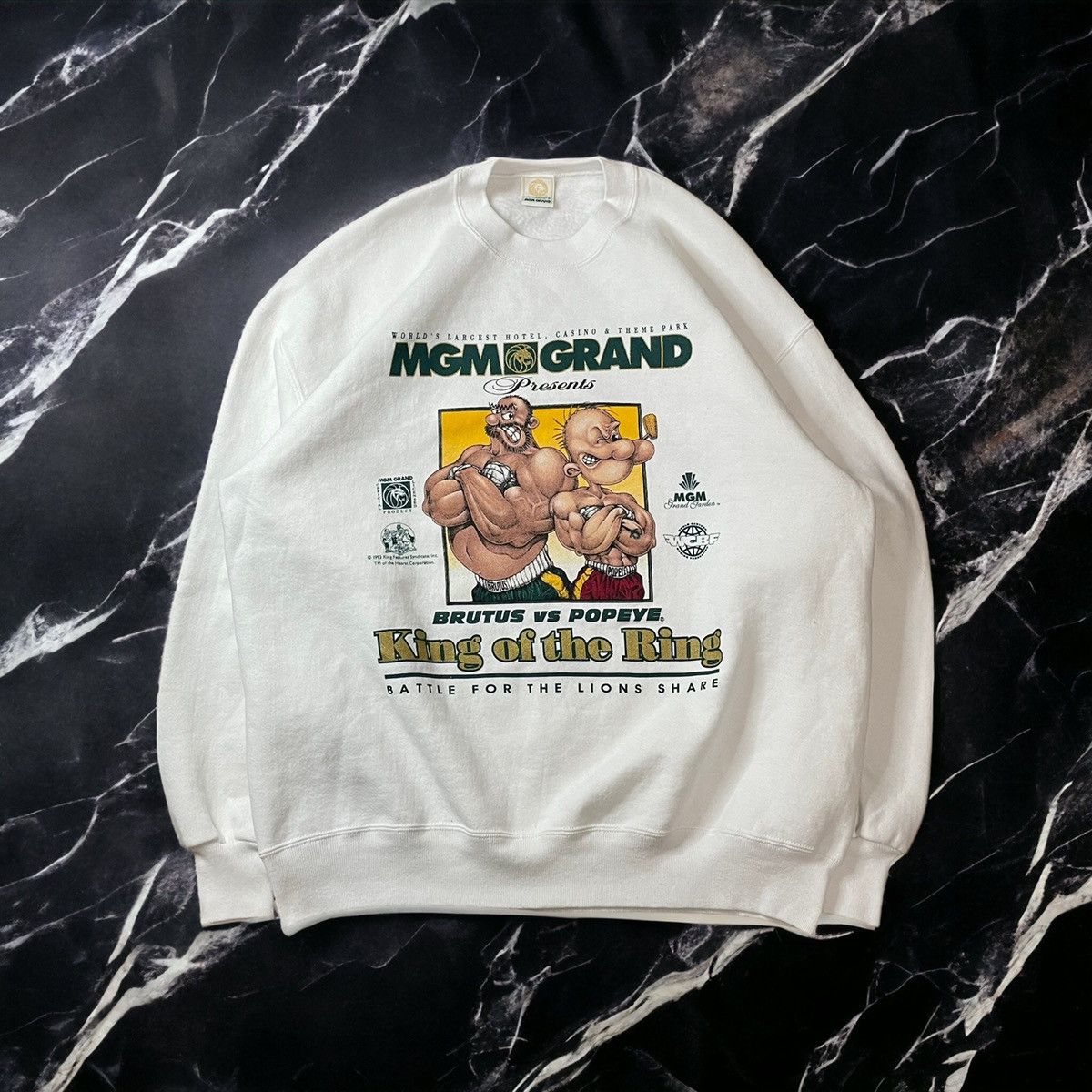 Disney Vintage Popeye MGM Grand Boxing Parody Cartoon Sweatshirt Size US XL / EU 56 / 4 - 1 Thumbnail