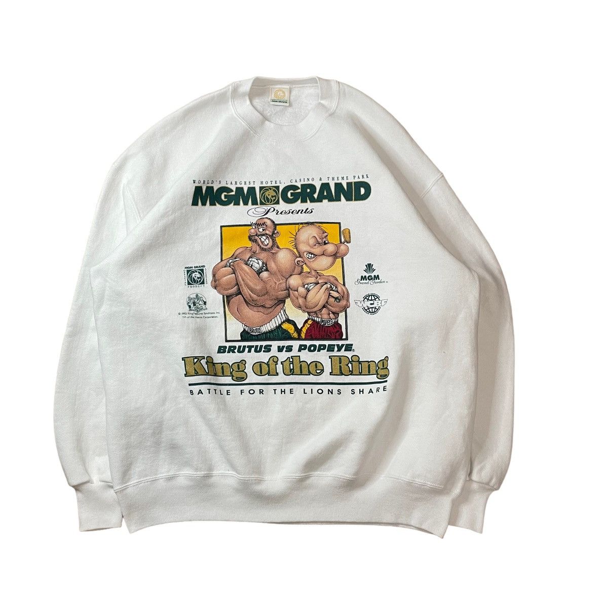 Disney Vintage Popeye MGM Grand Boxing Parody Cartoon Sweatshirt Size US XL / EU 56 / 4 - 2 Thumbnail