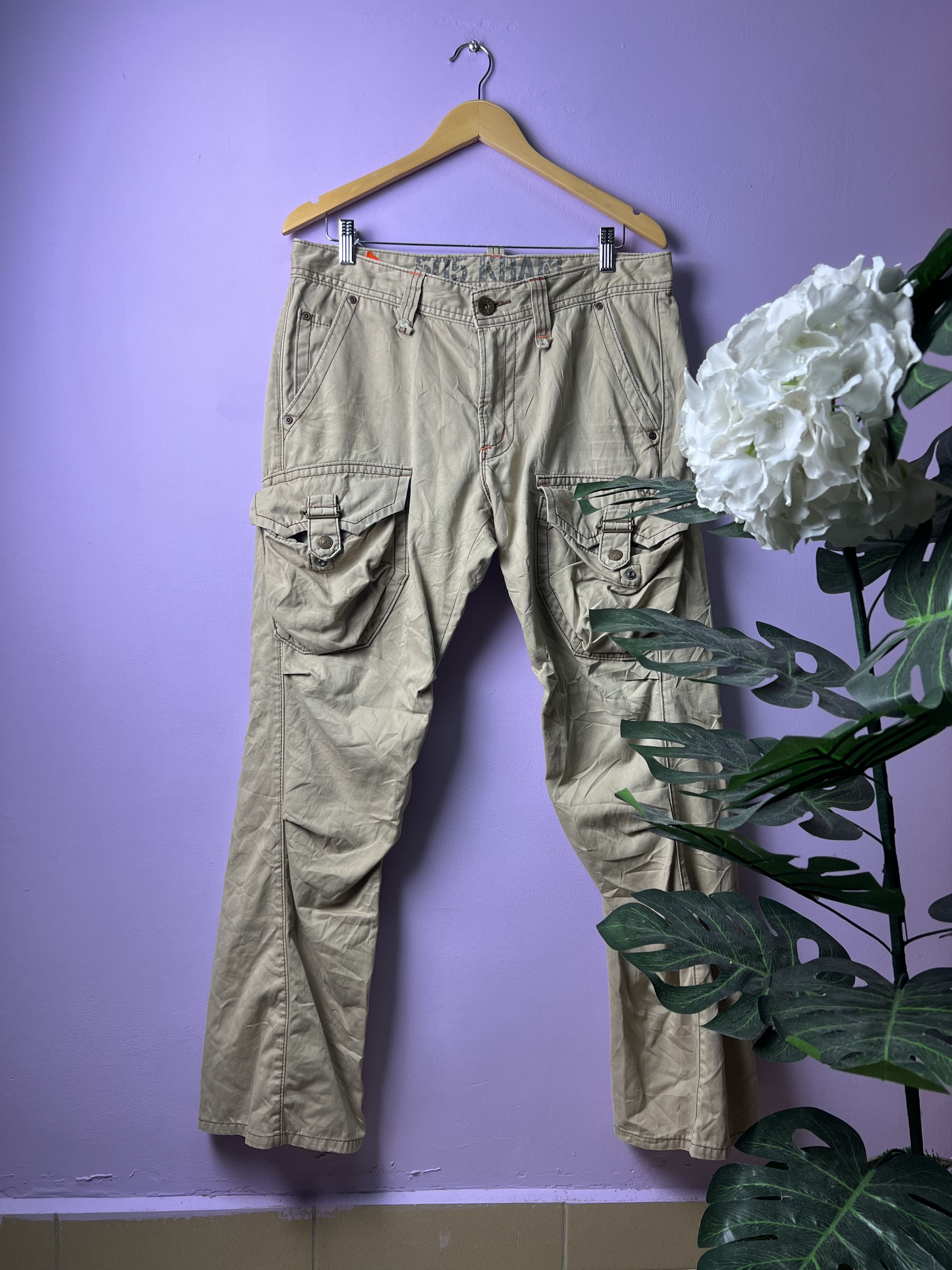 Edwin 🔥Vintage Rare Edwin 505 Khaki Cargo Pants Size US 35 - 1 Thumbnail