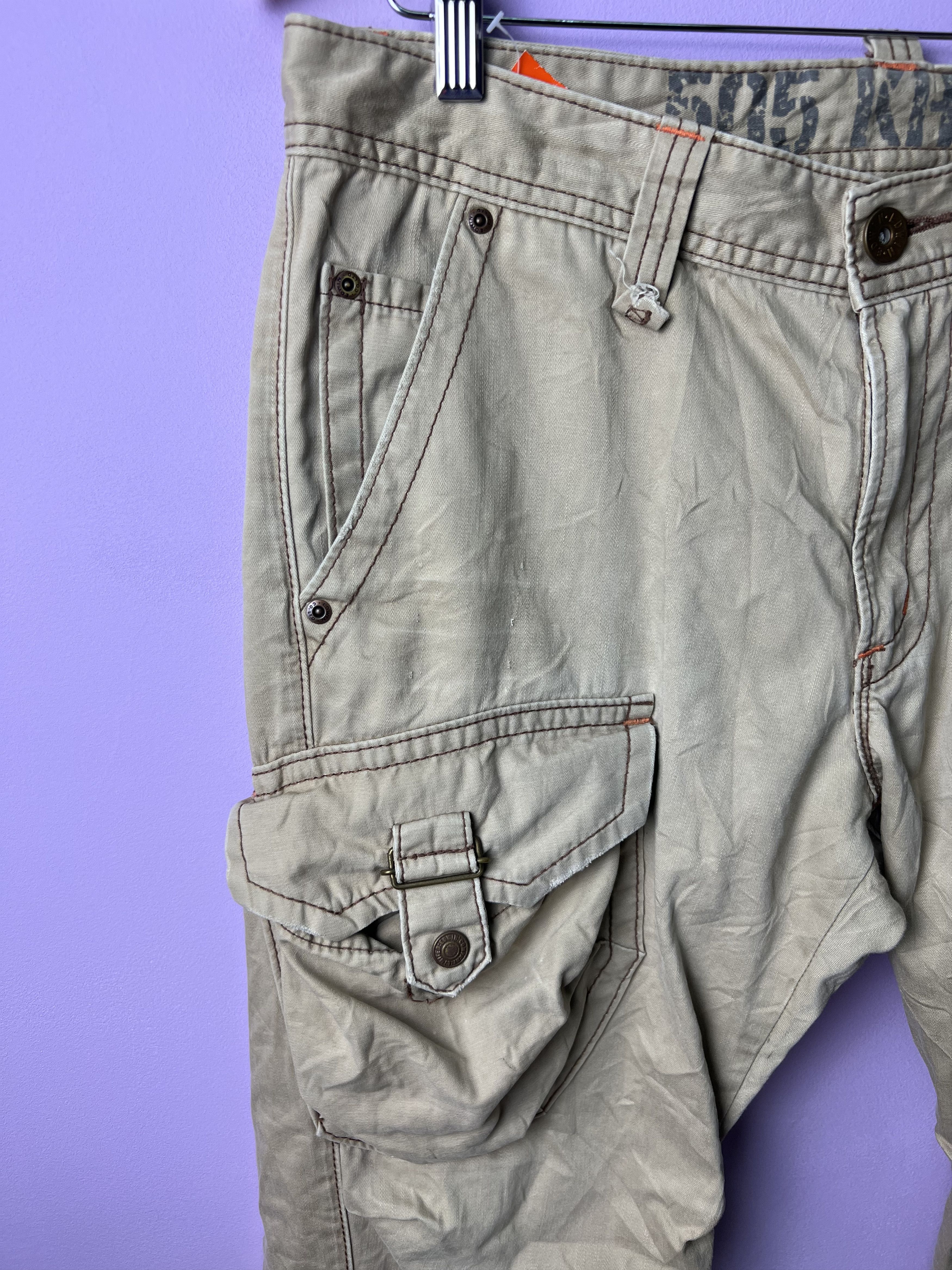 Edwin 🔥Vintage Rare Edwin 505 Khaki Cargo Pants Size US 35 - 6 Thumbnail