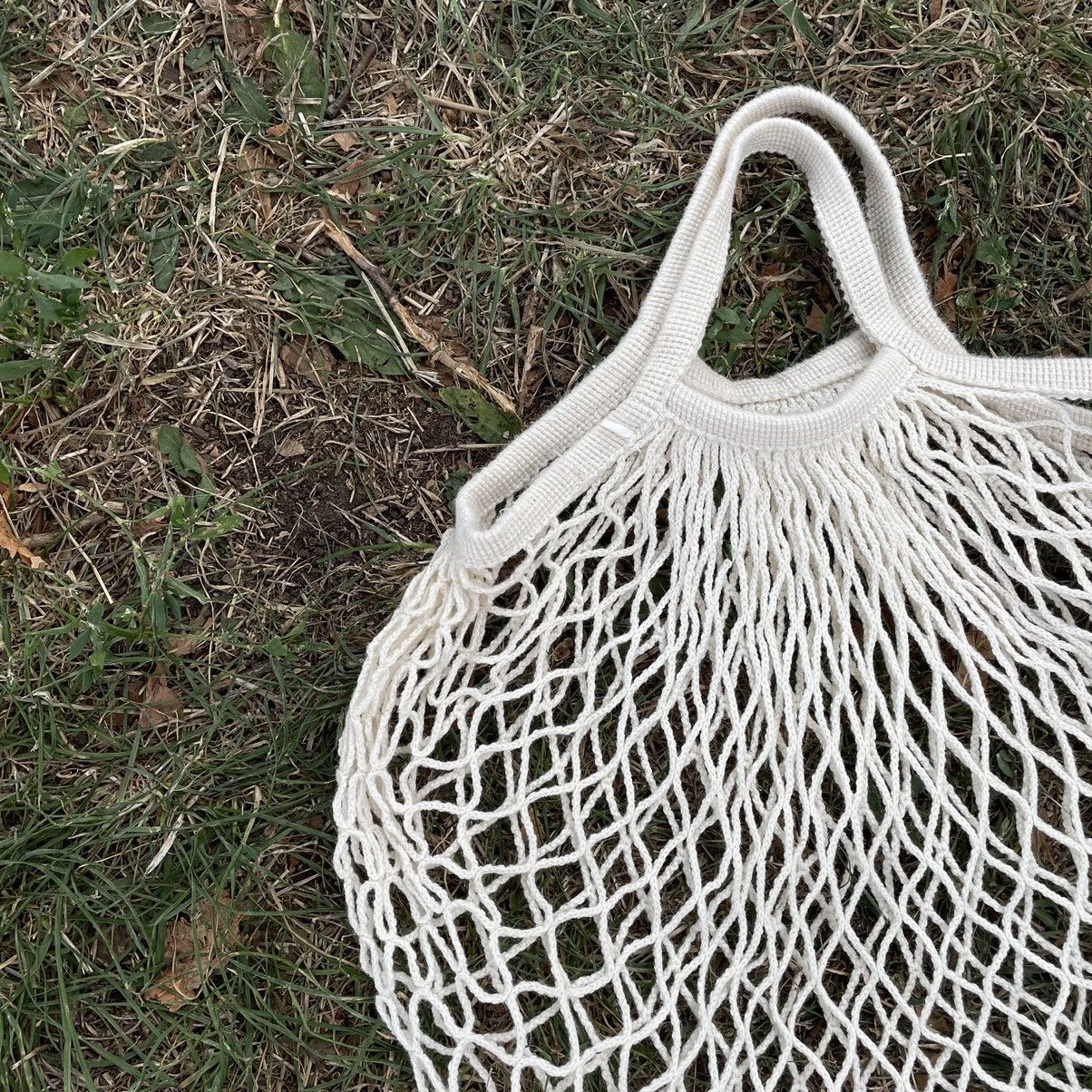 Vintage Vintage Y2K White Mesh Net Shopper Bag Streetwear Cropped OS Size ONE SIZE - 3 Thumbnail
