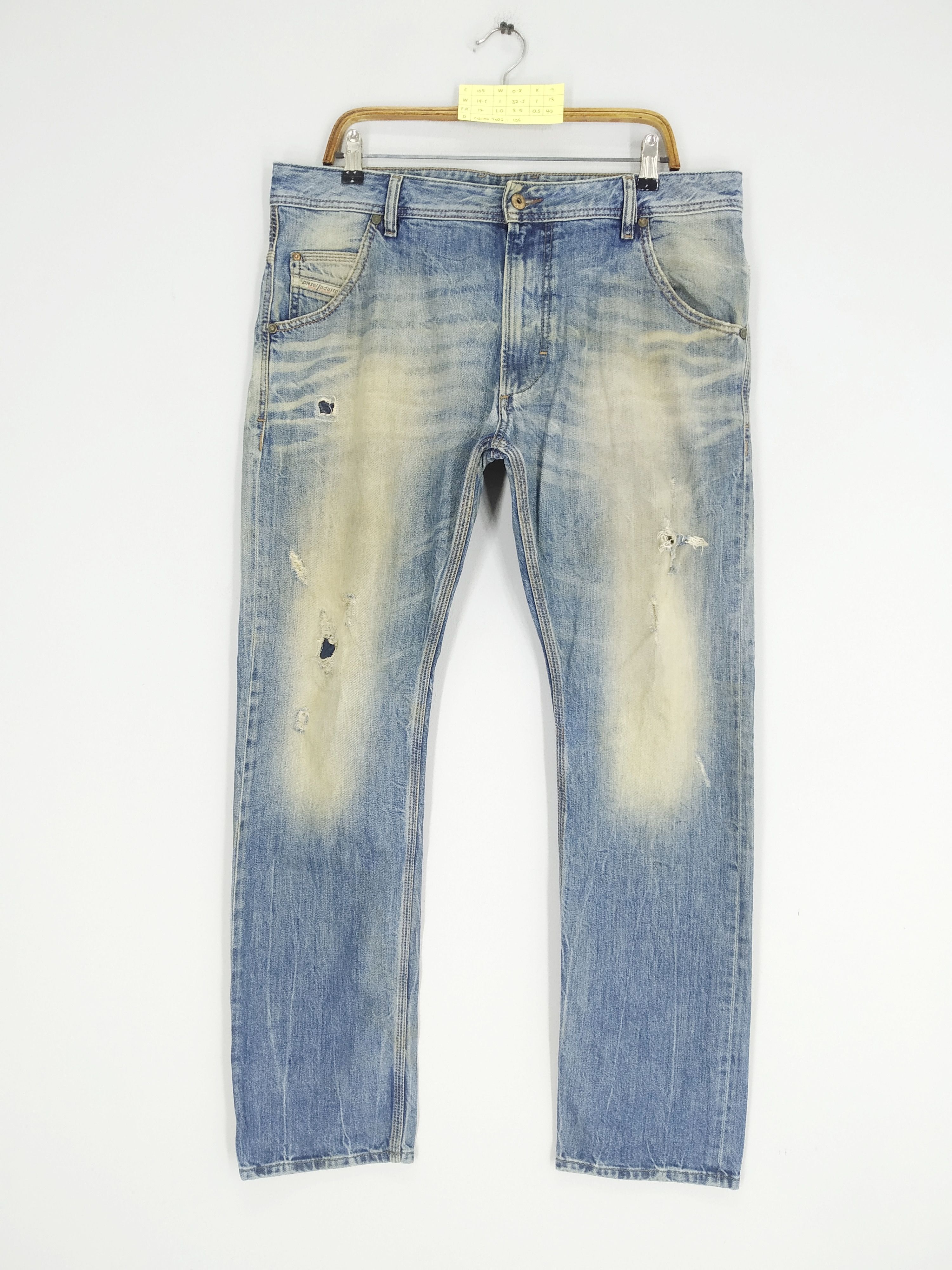Diesel Vintage 90's Diesel Industry Stonewash Ripped Denim Jeans Size US 39 - 1 Thumbnail