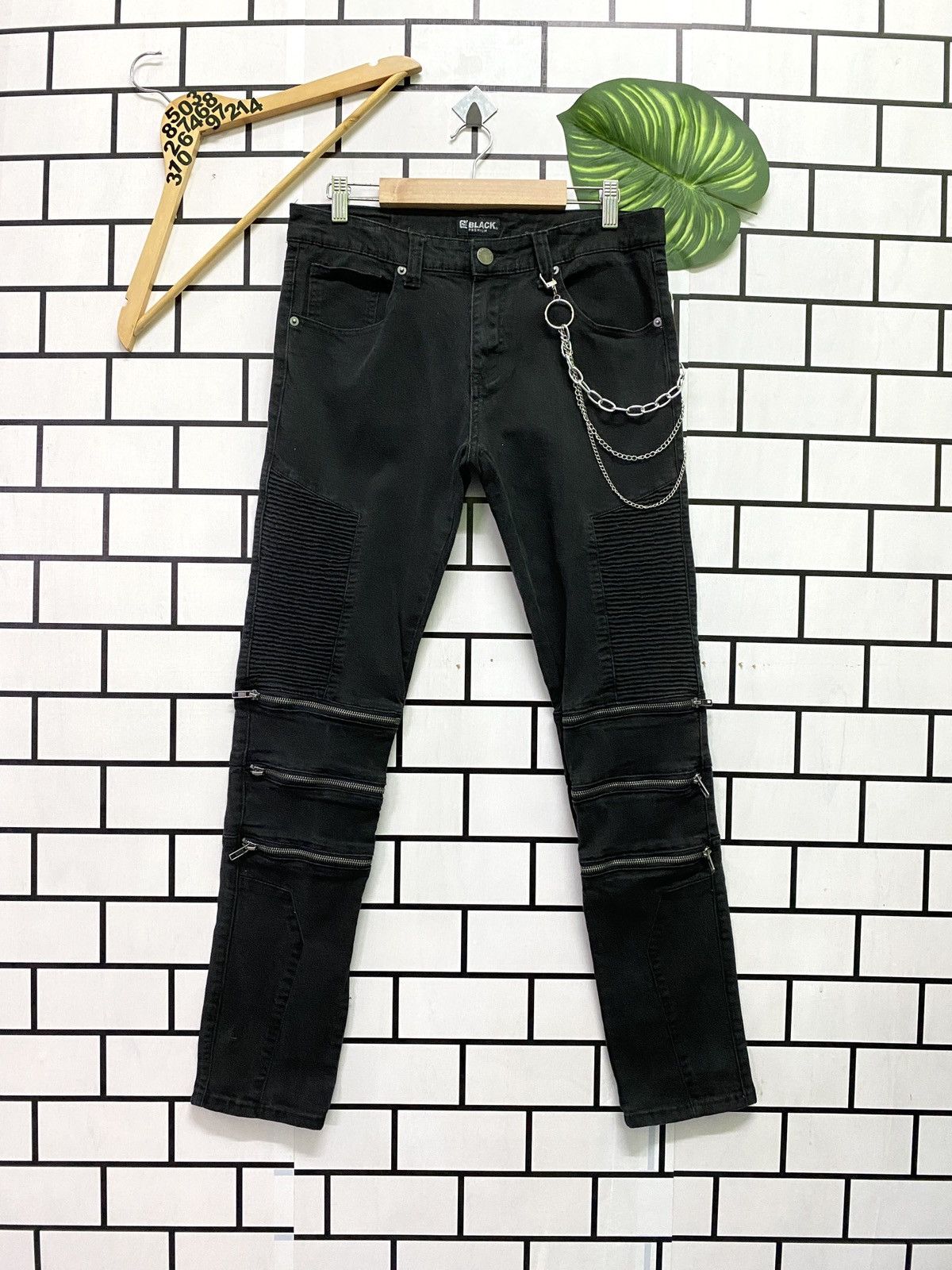 Designer × Japanese Brand × Seditionaries Japanese Brand BLACK PREMIUM Skinny Biker Zipper Pants Size US 30 / EU 46 - 1 Thumbnail