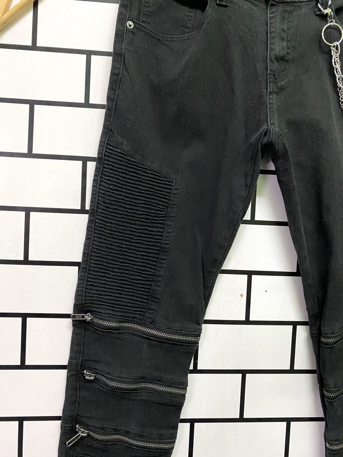 Designer × Japanese Brand × Seditionaries Japanese Brand BLACK PREMIUM Skinny Biker Zipper Pants Size US 30 / EU 46 - 4 Thumbnail