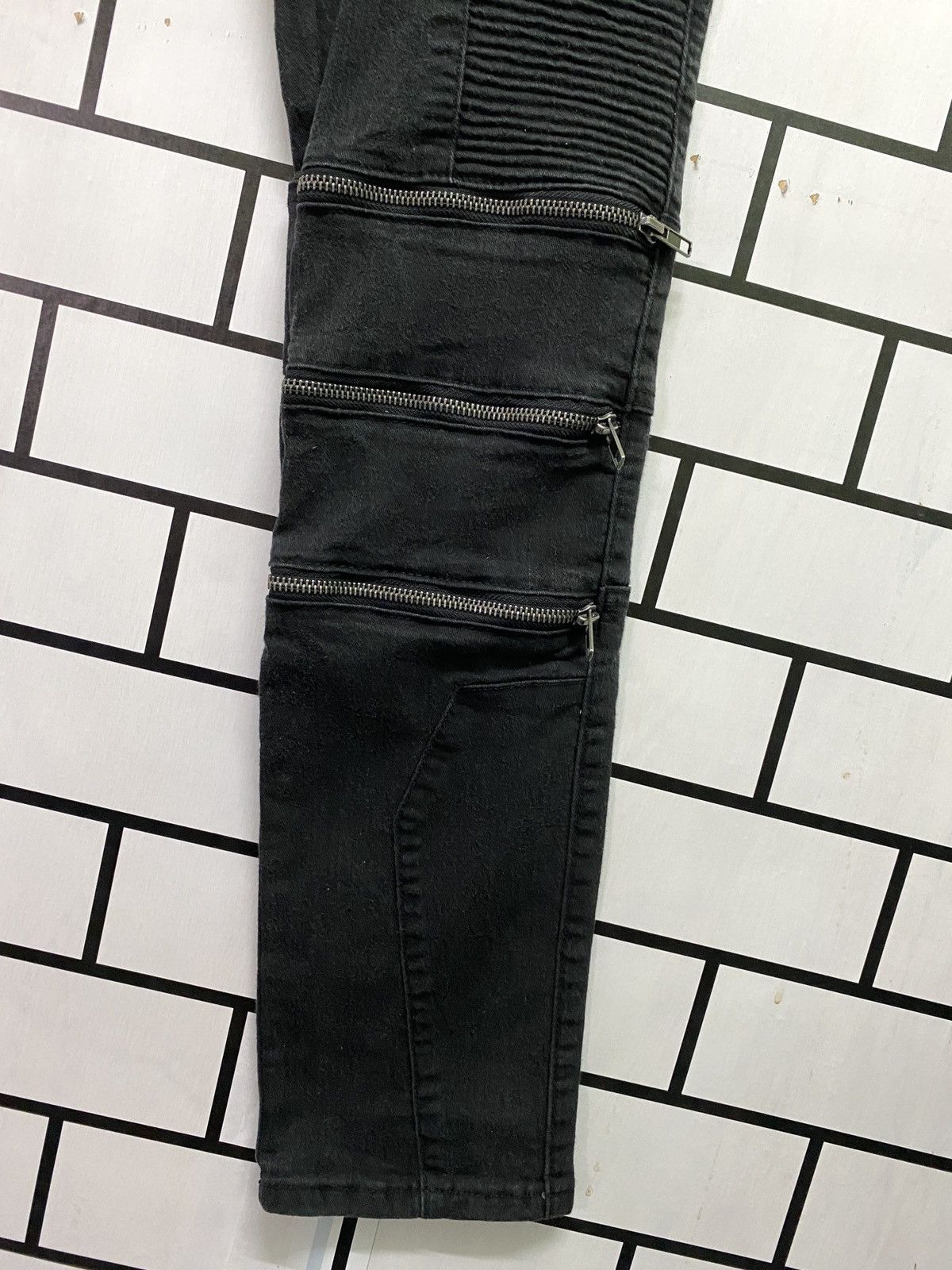 Designer × Japanese Brand × Seditionaries Japanese Brand BLACK PREMIUM Skinny Biker Zipper Pants Size US 30 / EU 46 - 7 Thumbnail