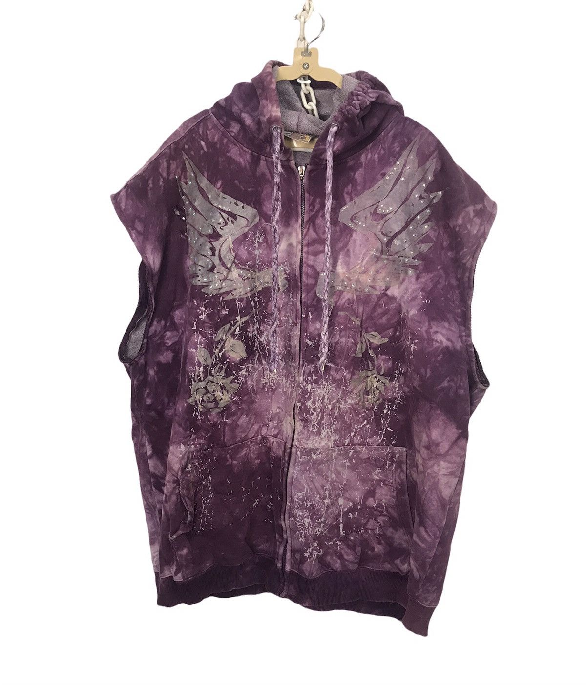 Japanese Brand Rockstar sleeveless printed hoodie Size US XXL / EU 58 / 5 - 2 Thumbnail