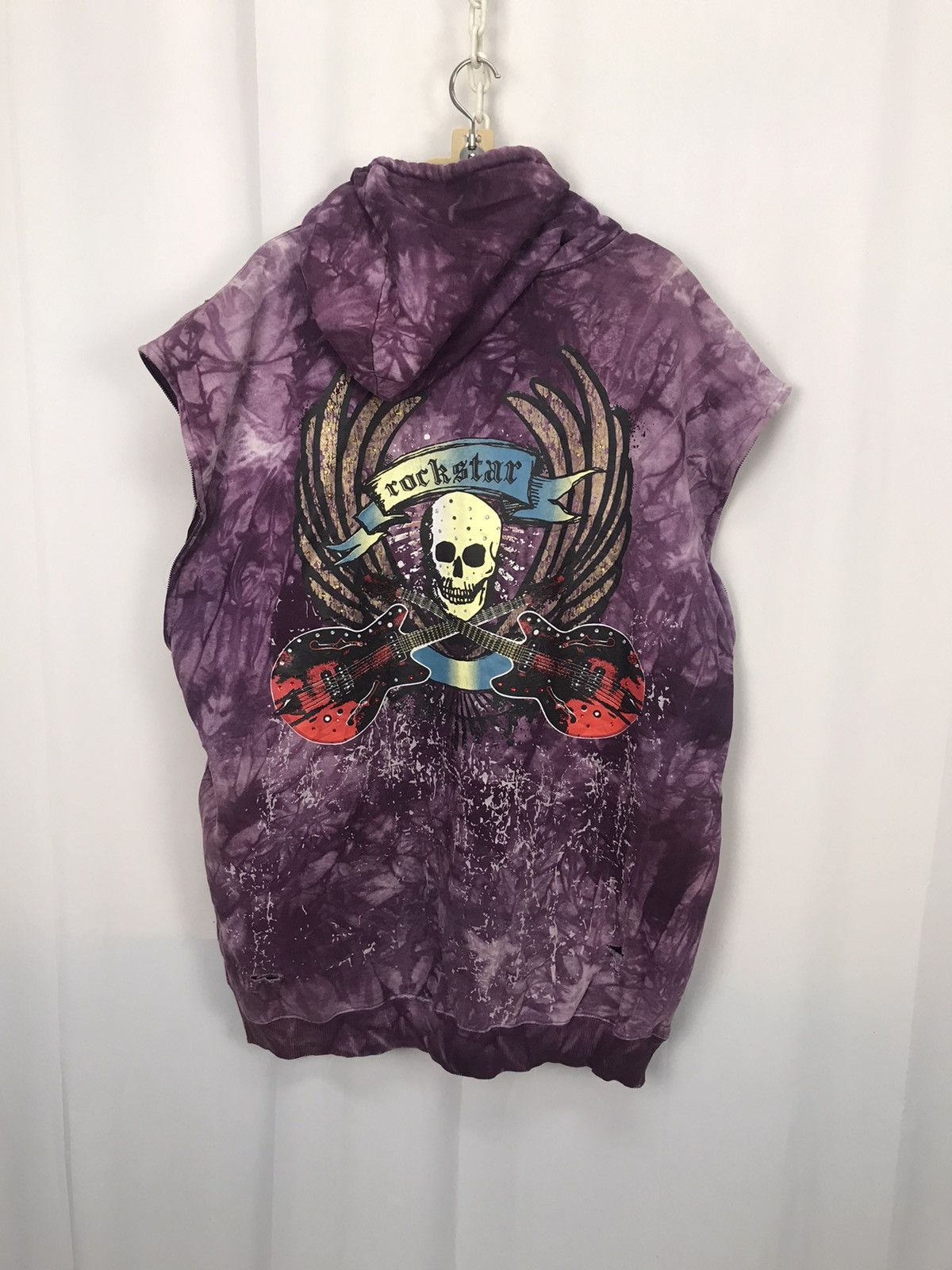 Japanese Brand Rockstar sleeveless printed hoodie Size US XXL / EU 58 / 5 - 7 Thumbnail
