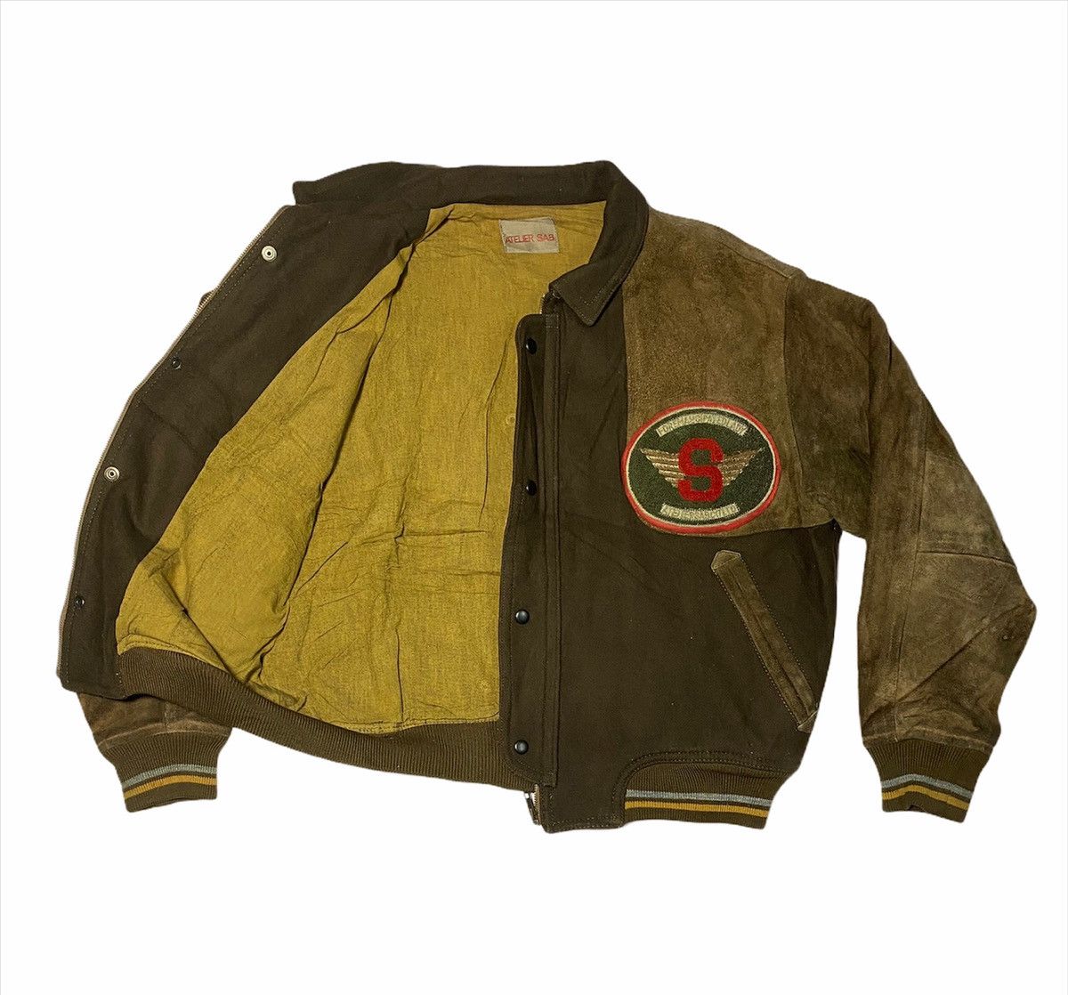 Japanese Brand Atelier Sab varsity jacket wool leather Size US L / EU 52-54 / 3 - 2 Thumbnail