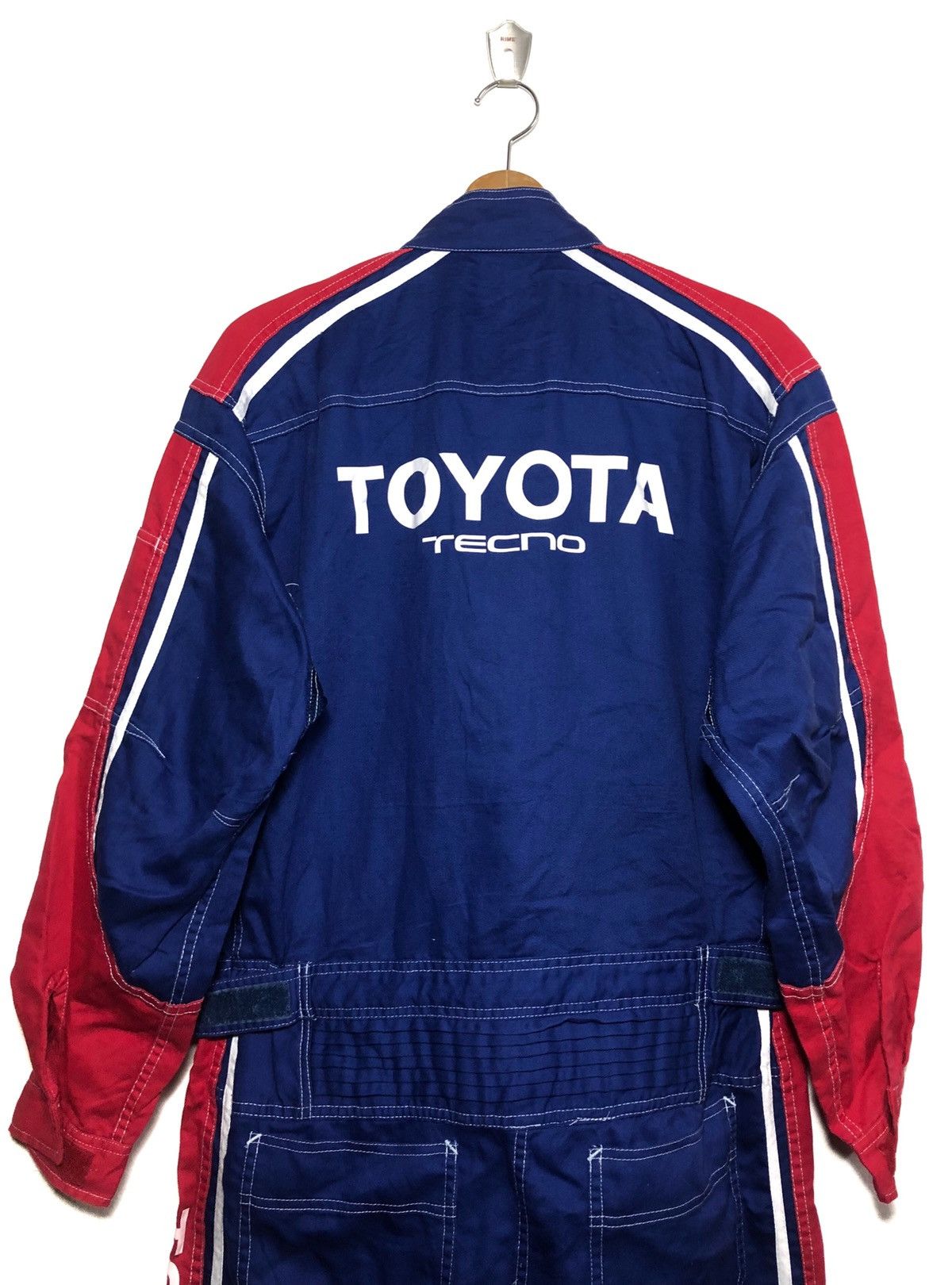 image of Toyota Techno Spellout Racing Jumpsuit Coverall in Blue, Men's (Size 35)