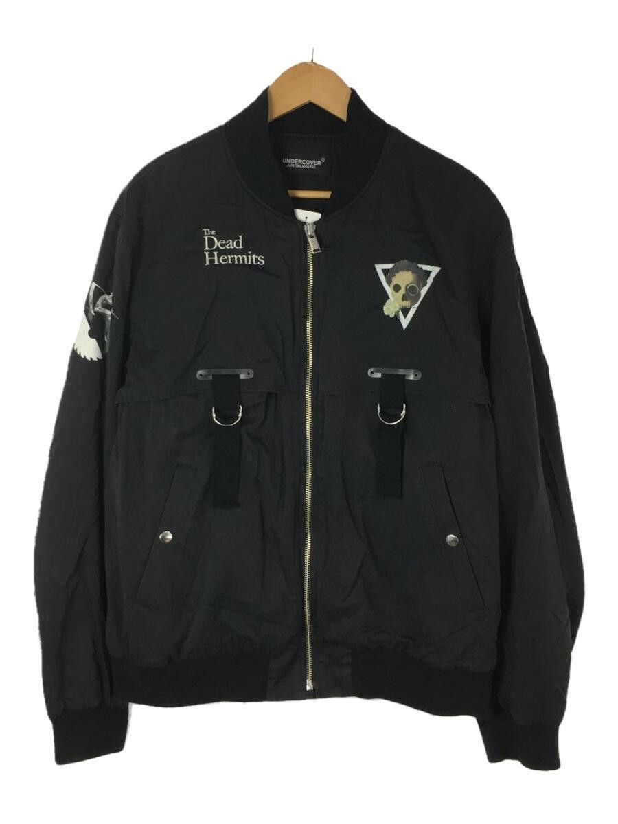 image of Undercover Ss18 "dead Hermits" Bondage Military Bomber Jacket in Black, Men's (Size XL)