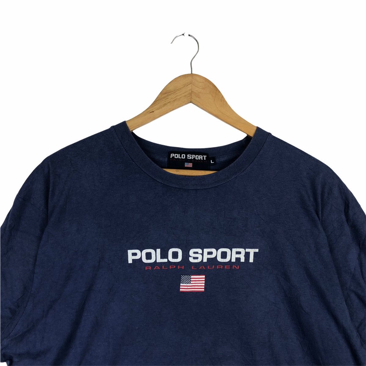 Polo Ralph Lauren × Vintage VINTAGE POLO SPORT RALPH LAUREN USA FLAG LARGE T-SHIRTS Size US L / EU 52-54 / 3 - 2 Thumbnail