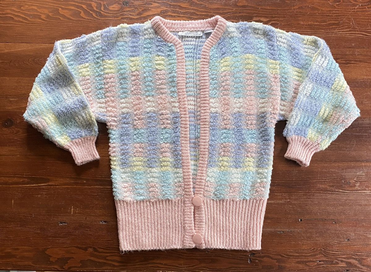 Retrofit Vintage 80’s Lindsay Scott Chunky Knit Cardigan Sweater Size M / US 6-8 / IT 42-44 - 2 Thumbnail