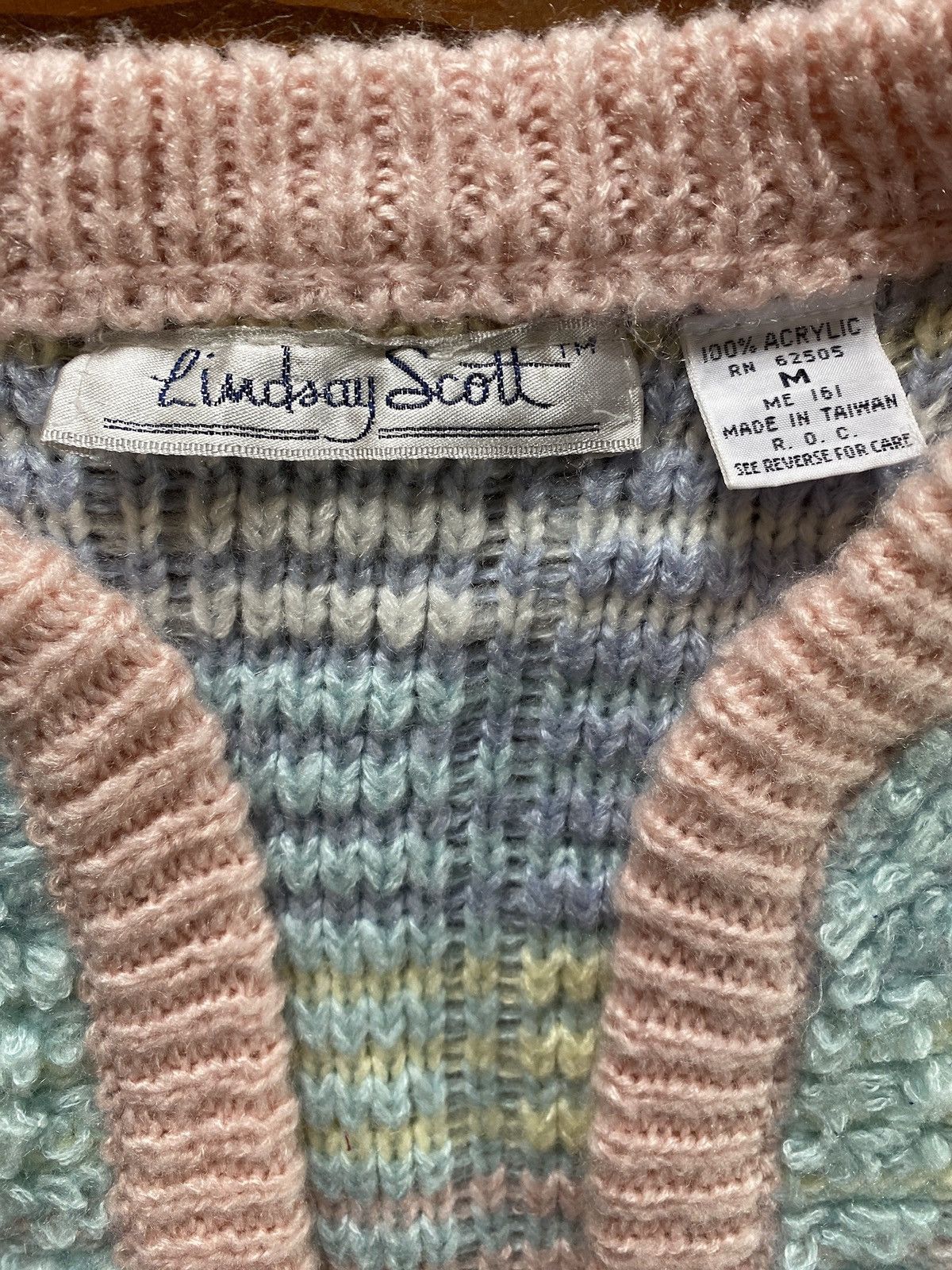 Retrofit Vintage 80’s Lindsay Scott Chunky Knit Cardigan Sweater Size M / US 6-8 / IT 42-44 - 5 Thumbnail