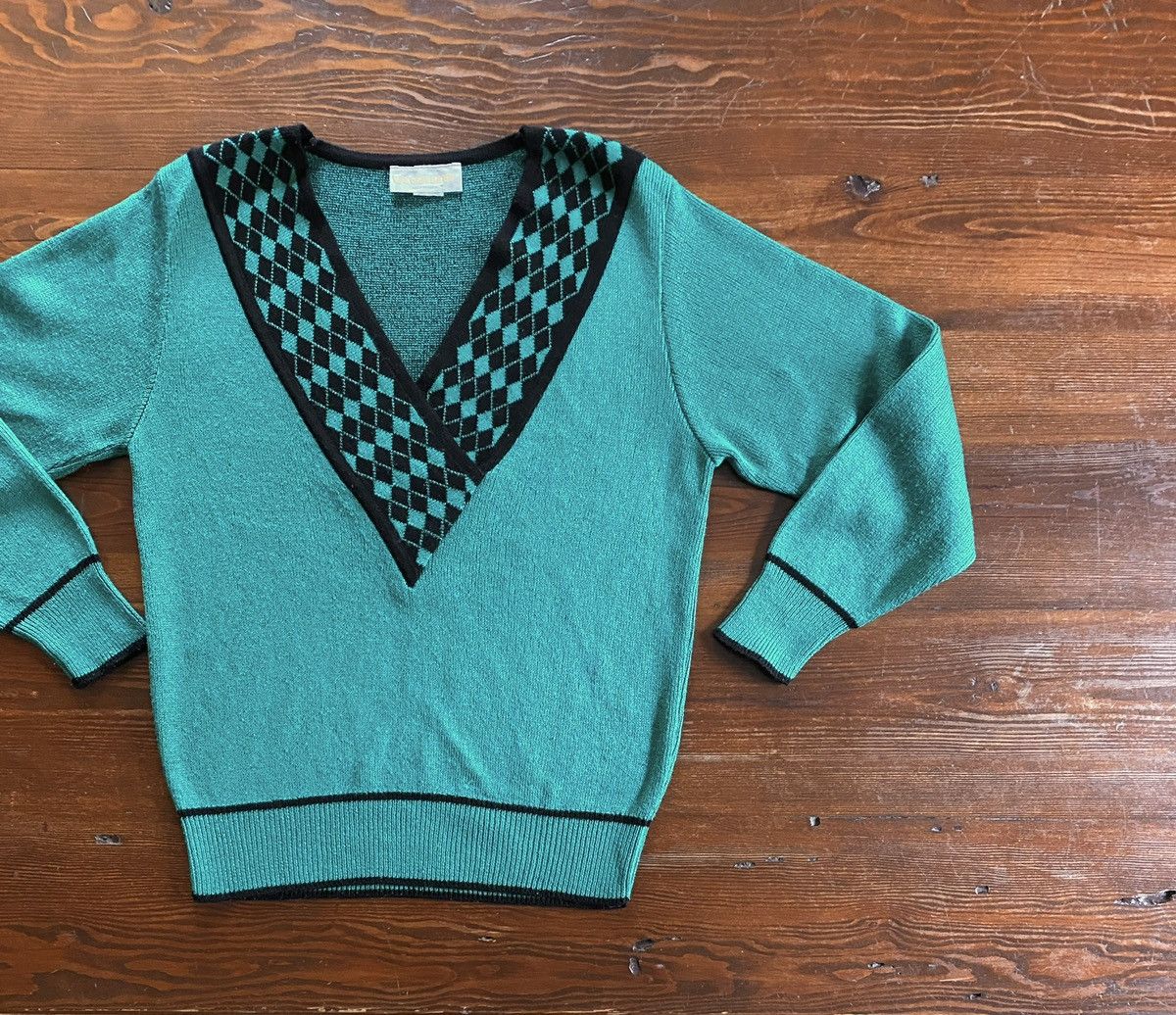 Vintage Vintage 80’s Vivanti Deep V Neck Knit Women’s Sweater Size M / US 6-8 / IT 42-44 - 1 Thumbnail