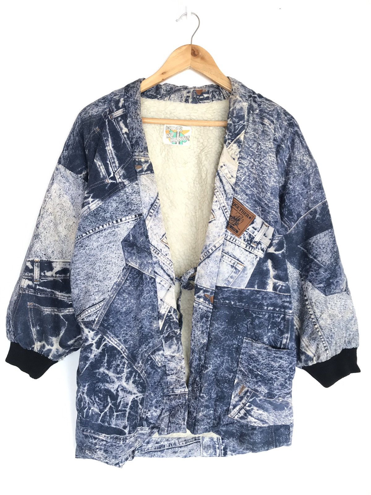 Japanese Brand Vintage Acid Wash Kimono Quilted FullPrint NHL Size US L / EU 52-54 / 3 - 2 Thumbnail