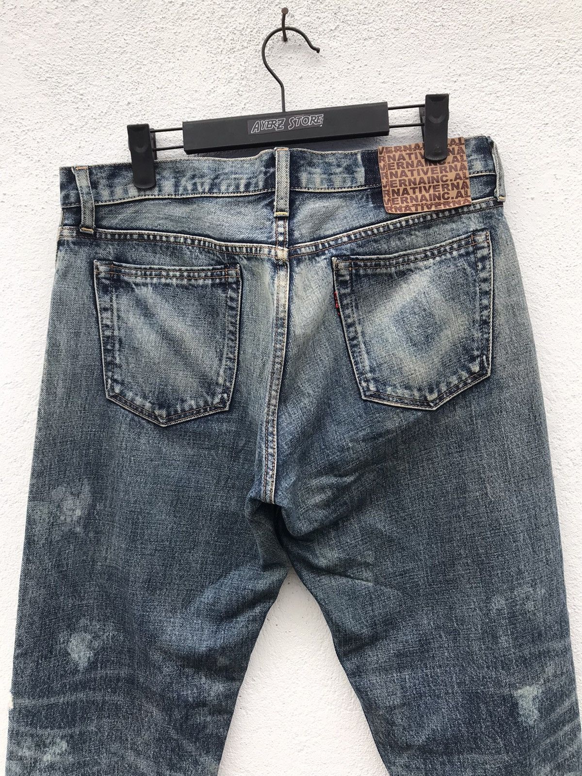 If Six Was Nine × Japanese Brand Japan Brand Native RNA Rips Faded Denim Jeans Size US 32 / EU 48 - 14 Thumbnail