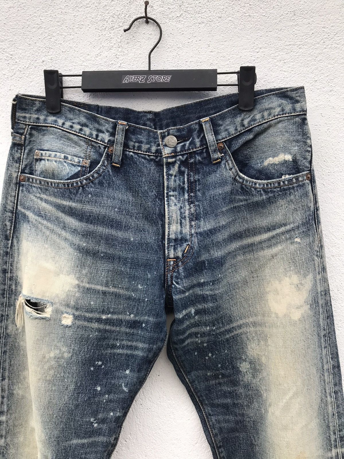 If Six Was Nine × Japanese Brand Japan Brand Native RNA Rips Faded Denim Jeans Size US 32 / EU 48 - 2 Thumbnail