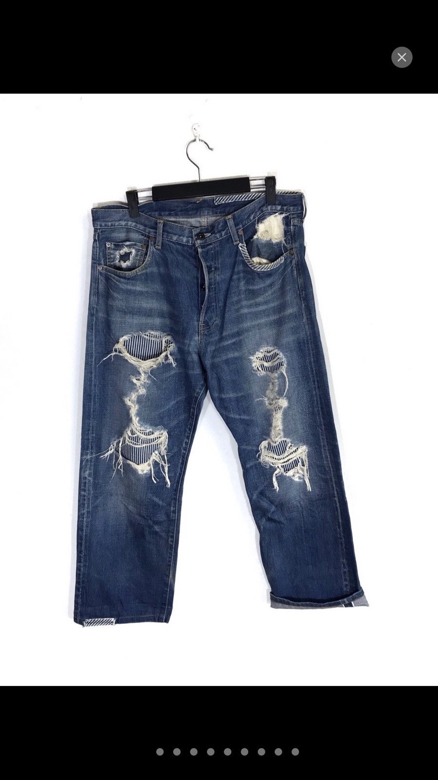 If Six Was Nine × Japanese Brand Japanese Brand Tendor Distressed Rips Denim Jeans Size US 36 / EU 52 - 2 Thumbnail