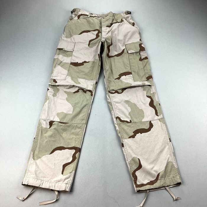 Vintage Desert Camo Cargo Pants Men Small Tan Straight Army Fatigues