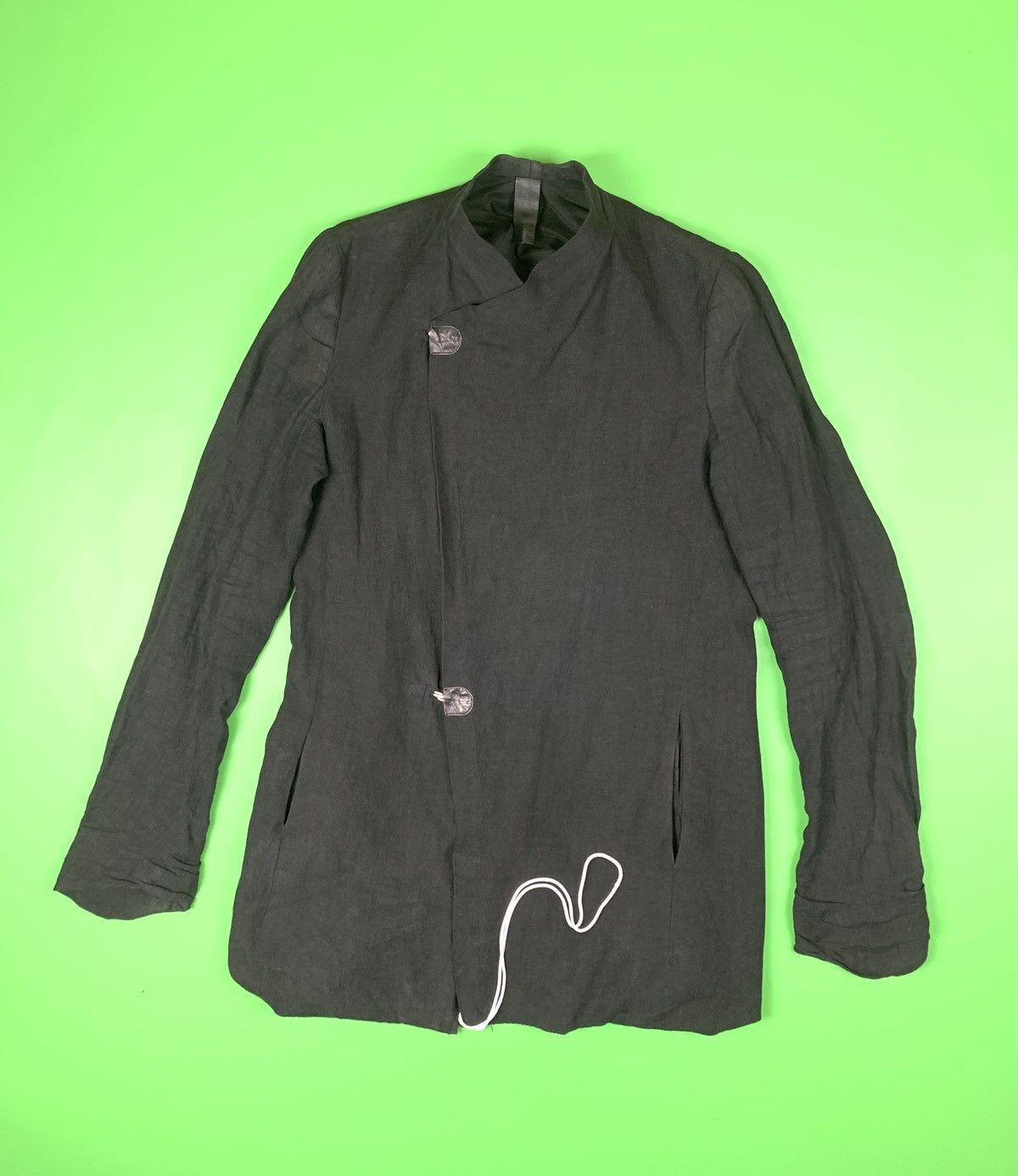 image of Yproject Parasomnia Ss13 By Yohan Serfaty Linen Jacket in Black, Men's (Size Medium)
