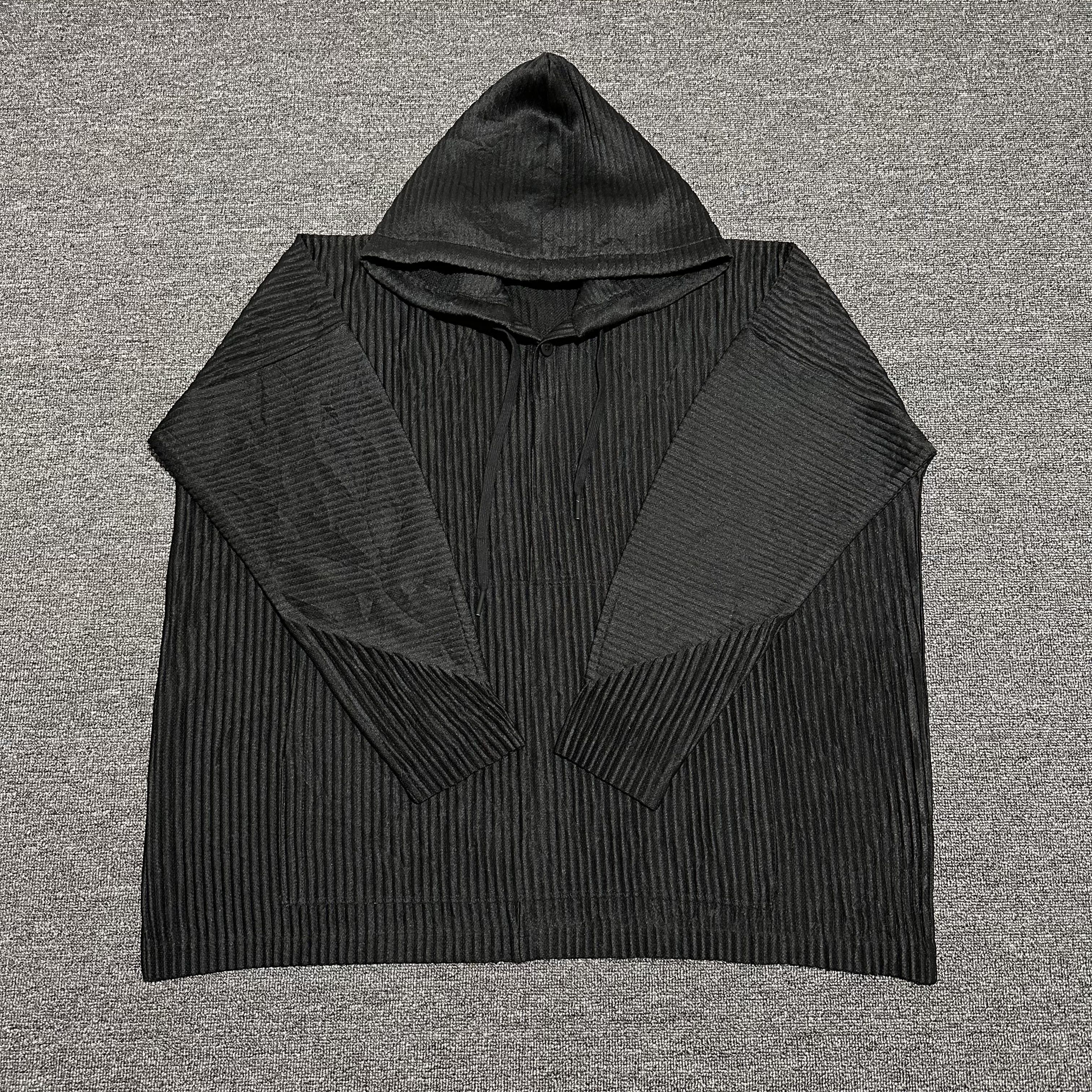 image of Homme Plisse Issey Miyake Hoodie in Black, Men's (Size XL)