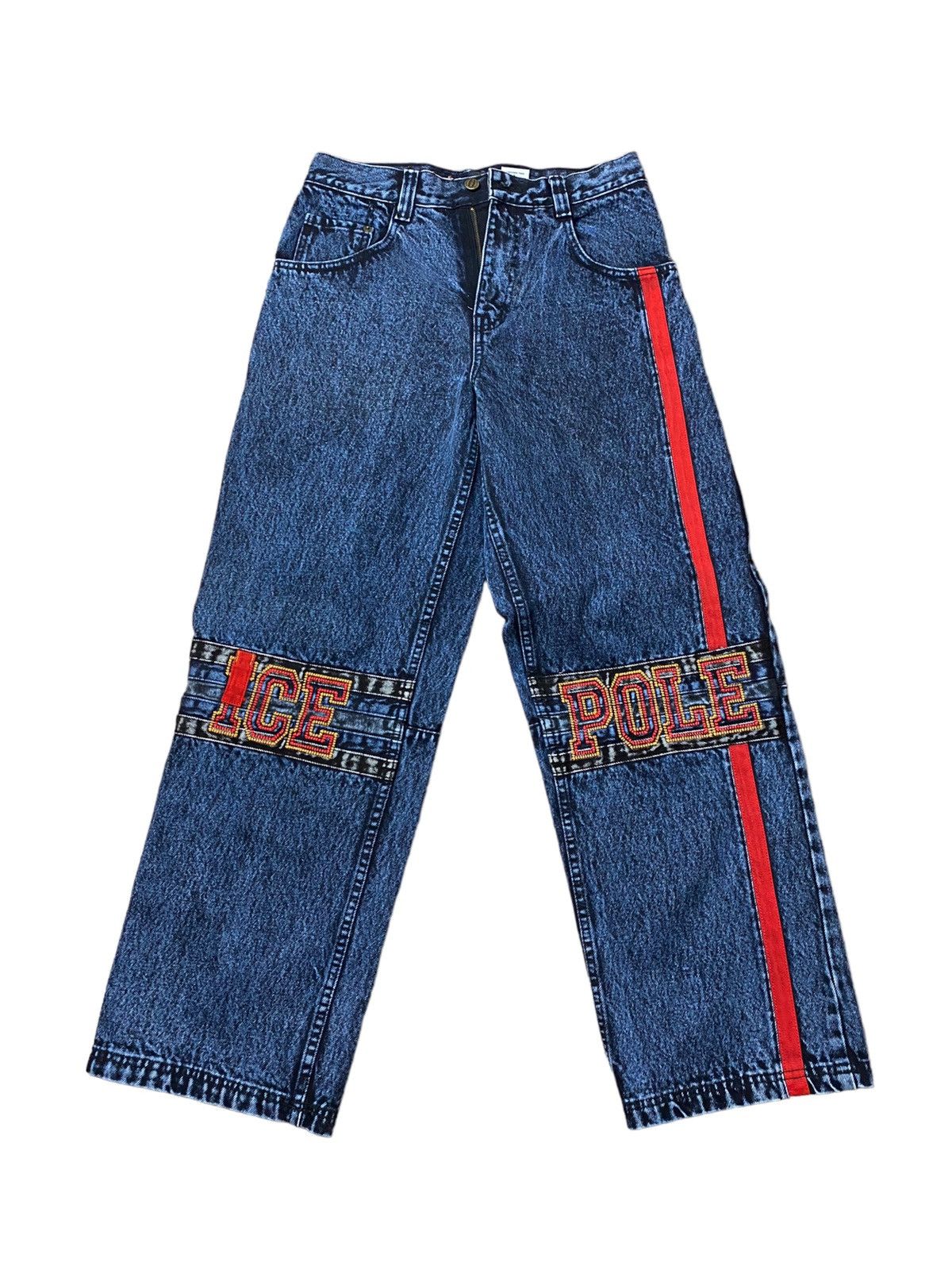 JNCO Vintage 90s Ice Pole Spell Out Baggy Wide Leg Rave Jeans Size US 30 / EU 46 - 1 Thumbnail