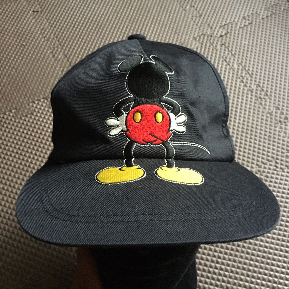 image of Disney x Mickey Mouse Vintage Mickey Embroidery Snapback in Black, Men's