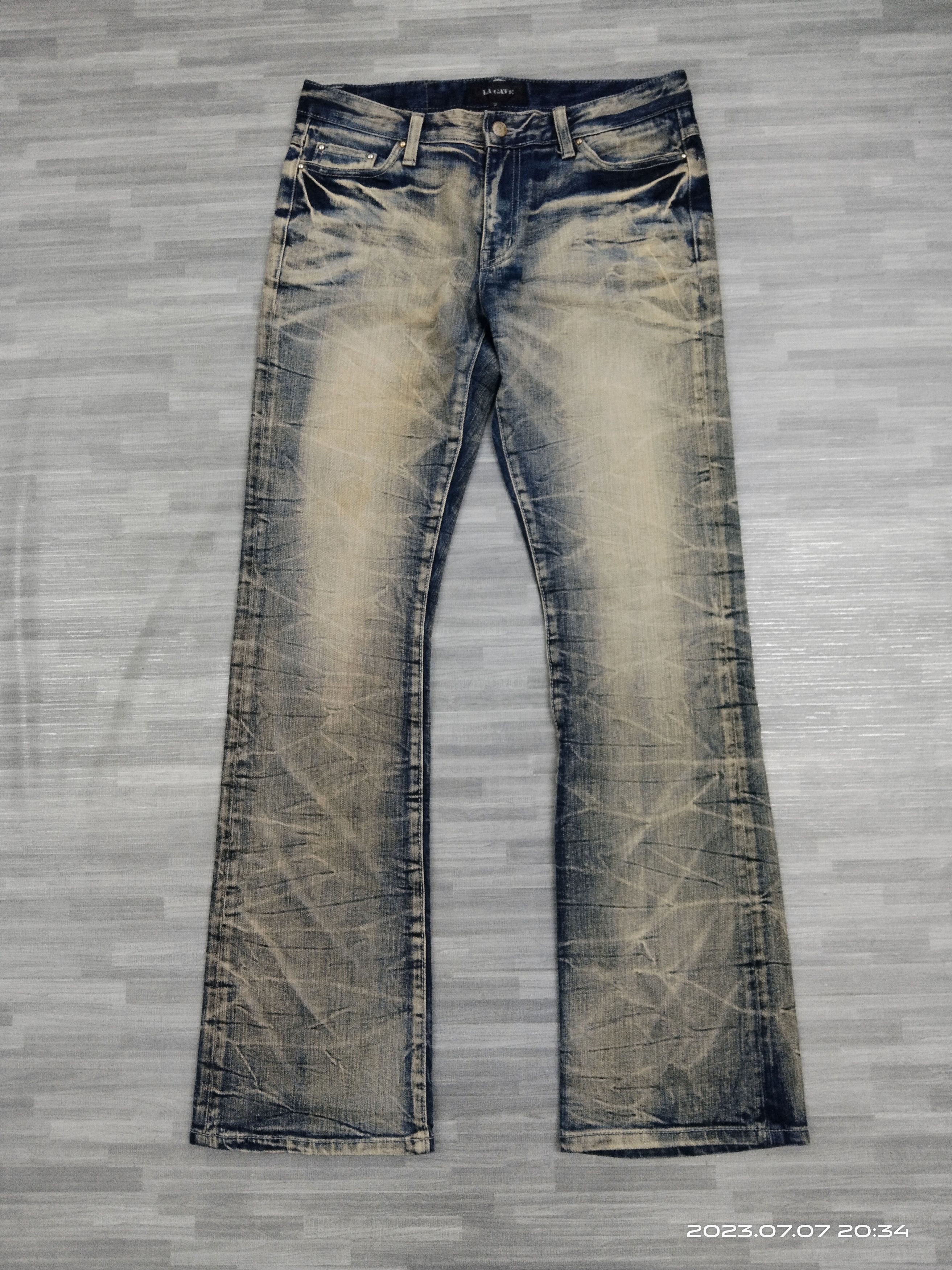 Japanese Brand FLARE SICK RUSTY LA GATE DENIM PANTS Size US 31 - 2 Thumbnail