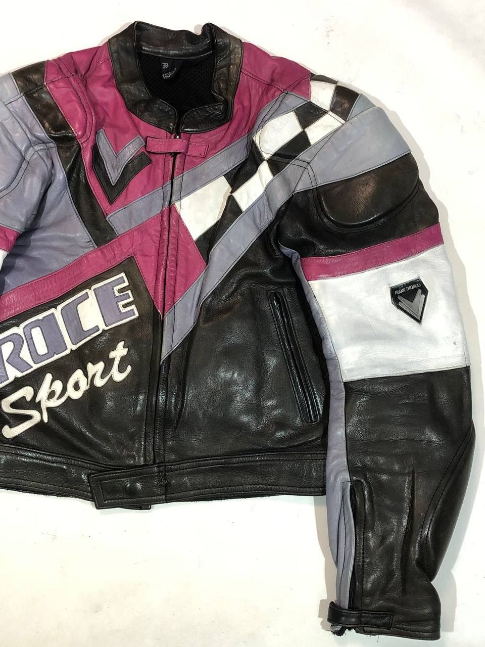 Vintage Vintage Frank Thomas Racing Leather Jacket Size US M / EU 48-50 / 2 - 2 Thumbnail