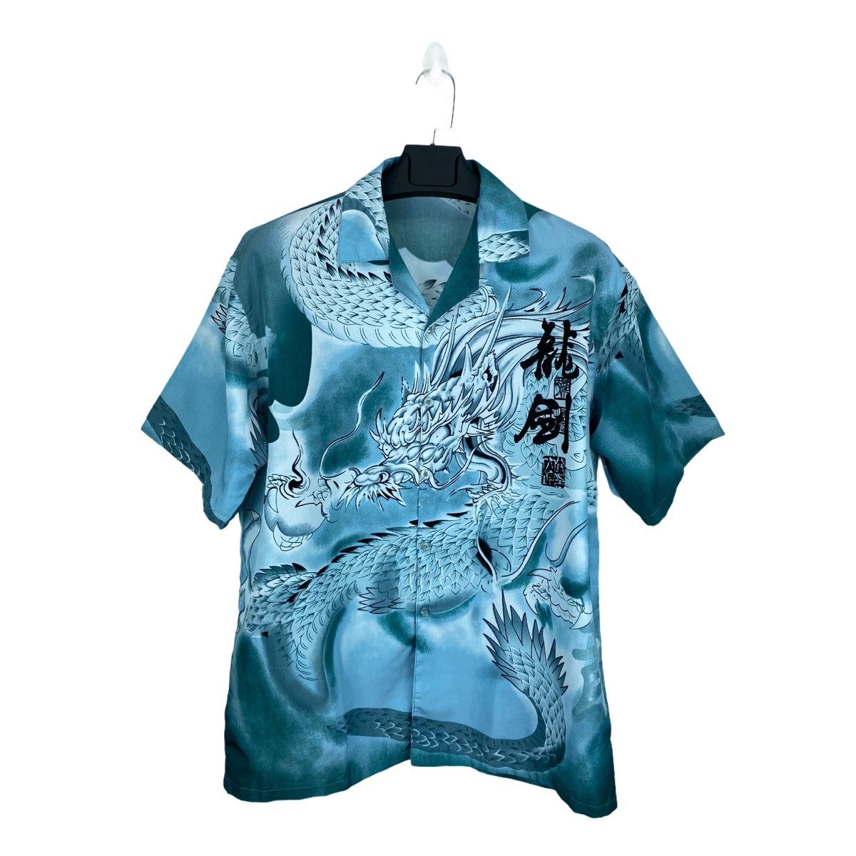 image of Crazy Shirts x Hawaiian Shirt 90's Frost Dragon Japanese Traditional Shirt, Men's (Size 2XL)