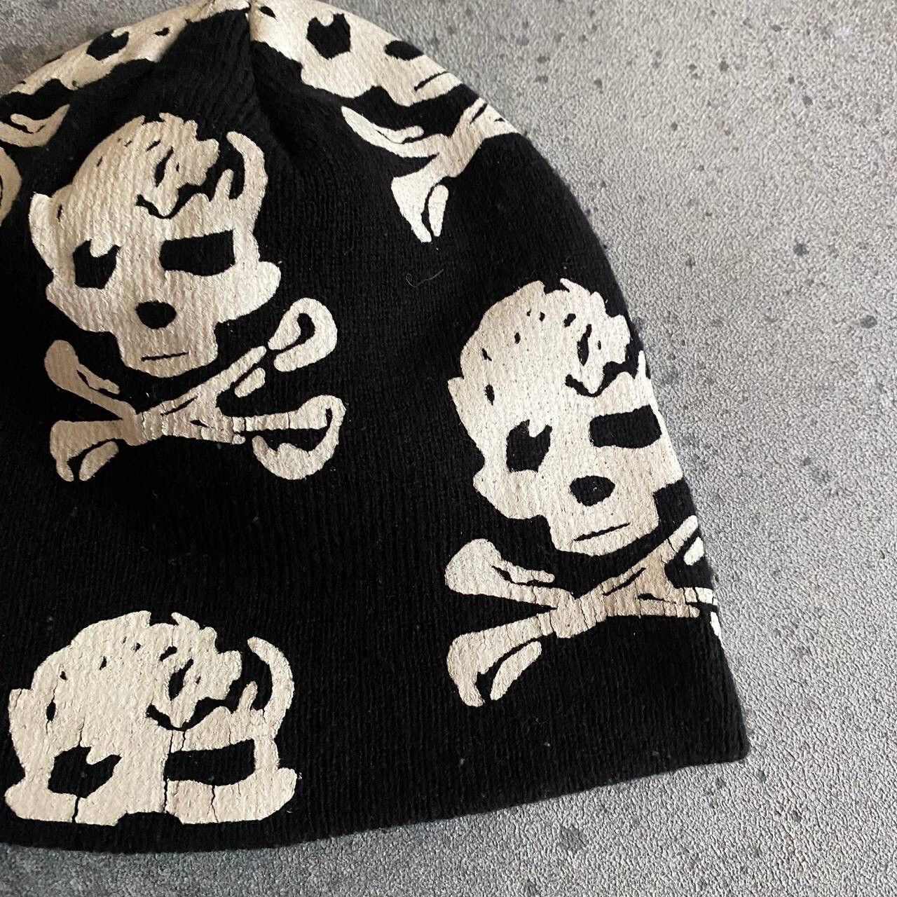 Japanese Brand Y2K ☠️ Skulls Vintage Beanie Hat Size ONE SIZE - 4 Thumbnail