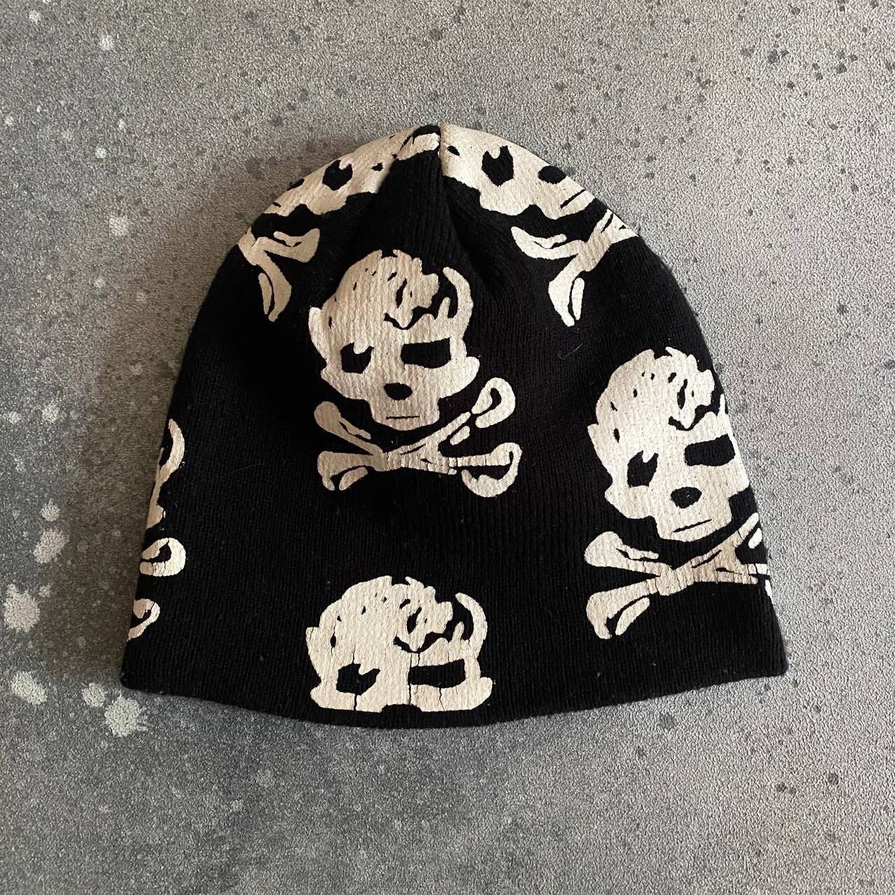 Japanese Brand Y2K ☠️ Skulls Vintage Beanie Hat Size ONE SIZE - 2 Thumbnail