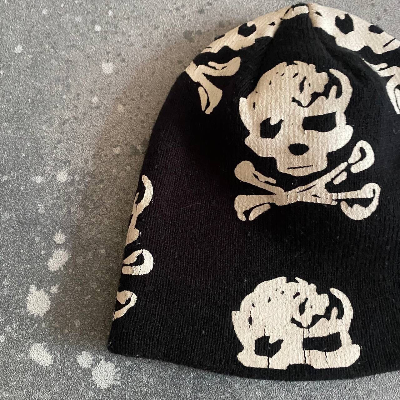 Japanese Brand Y2K ☠️ Skulls Vintage Beanie Hat Size ONE SIZE - 3 Thumbnail