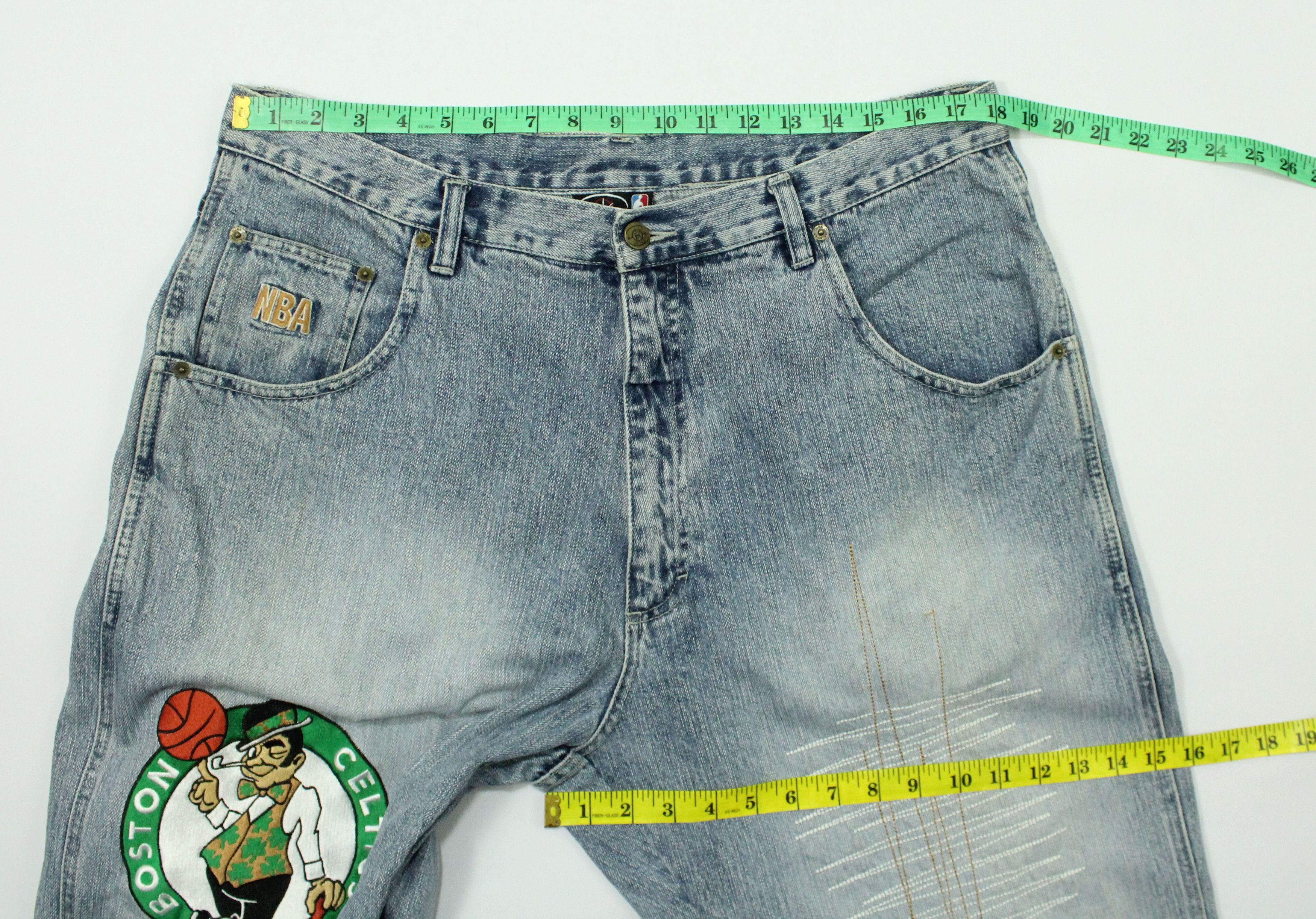 NBA BAGGY Vintage BOSTON CELTICS UNK Denim Pants Jeans Size US 36 / EU 52 - 22 Thumbnail