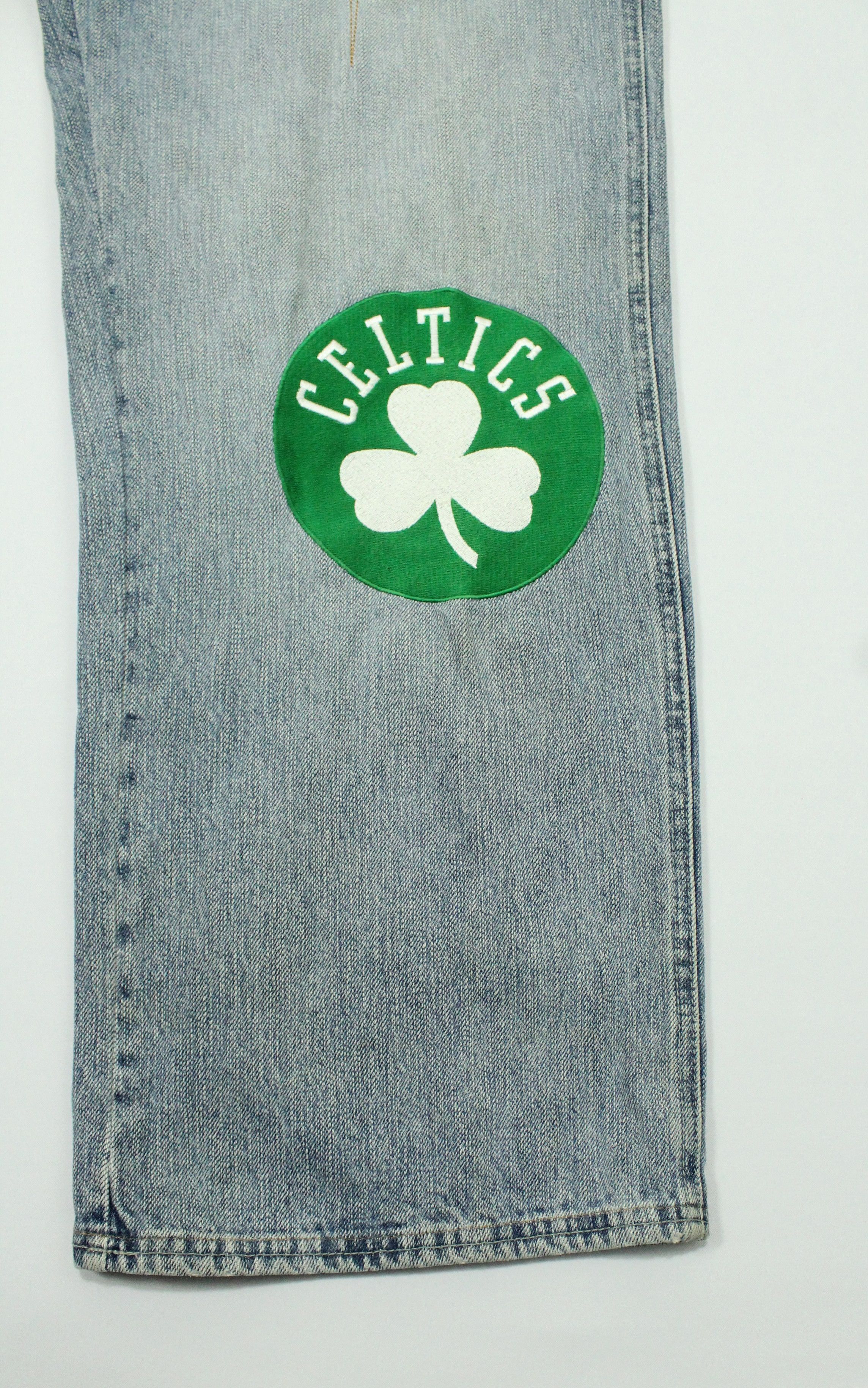 NBA BAGGY Vintage BOSTON CELTICS UNK Denim Pants Jeans Size US 36 / EU 52 - 6 Thumbnail