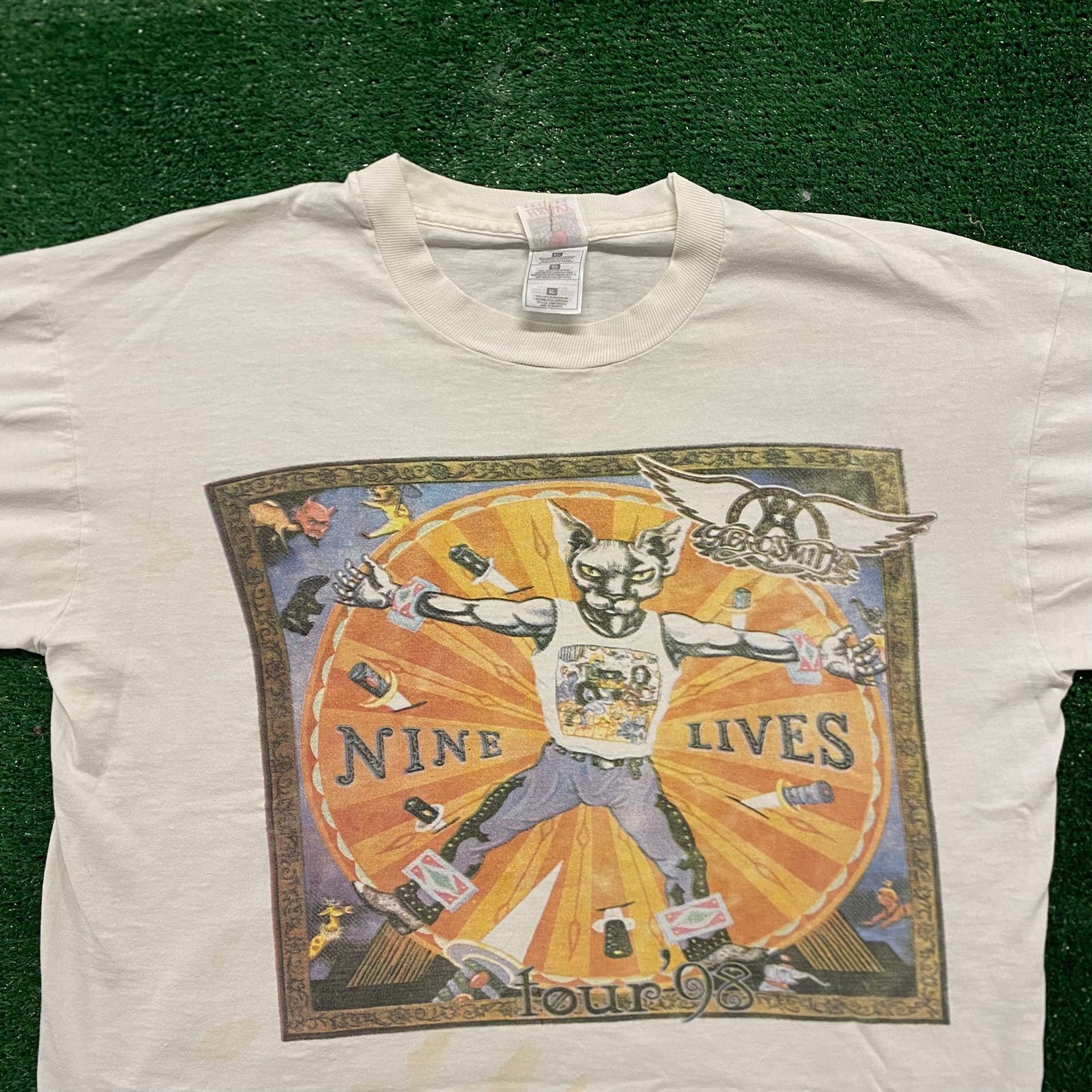 Aerosmith Aerosmith Nine Lives Vintage 90s Rock Band T-Shirt Size US XL / EU 56 / 4 - 2 Thumbnail